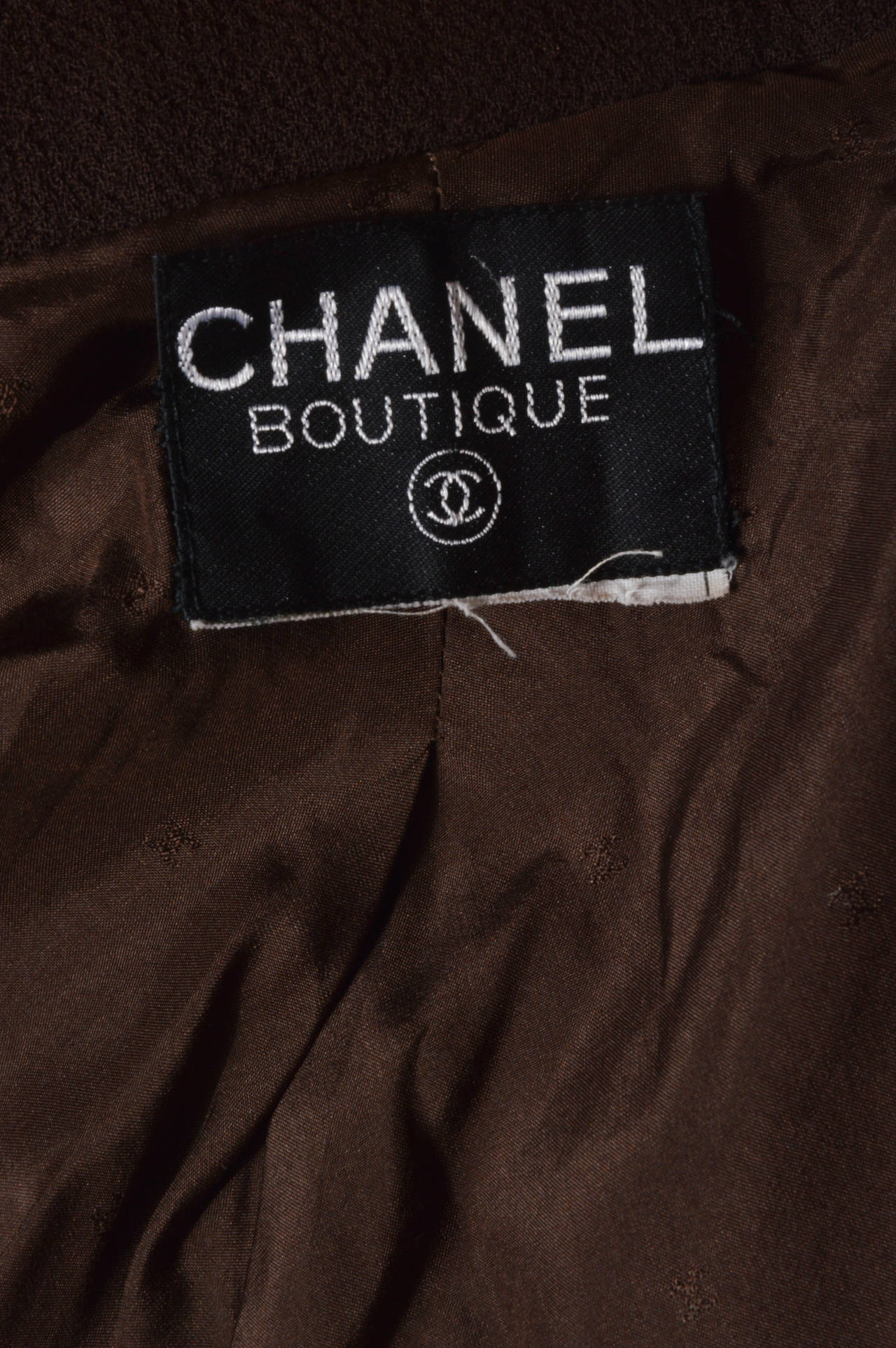 Chanel Brown Wool Crepe Suit at 1stDibs