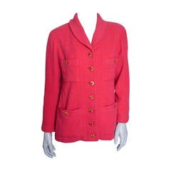 Chanel Pink Boucle Suit Jacket