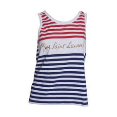 Yves Saint Lauren Variation Striped Signature Tank