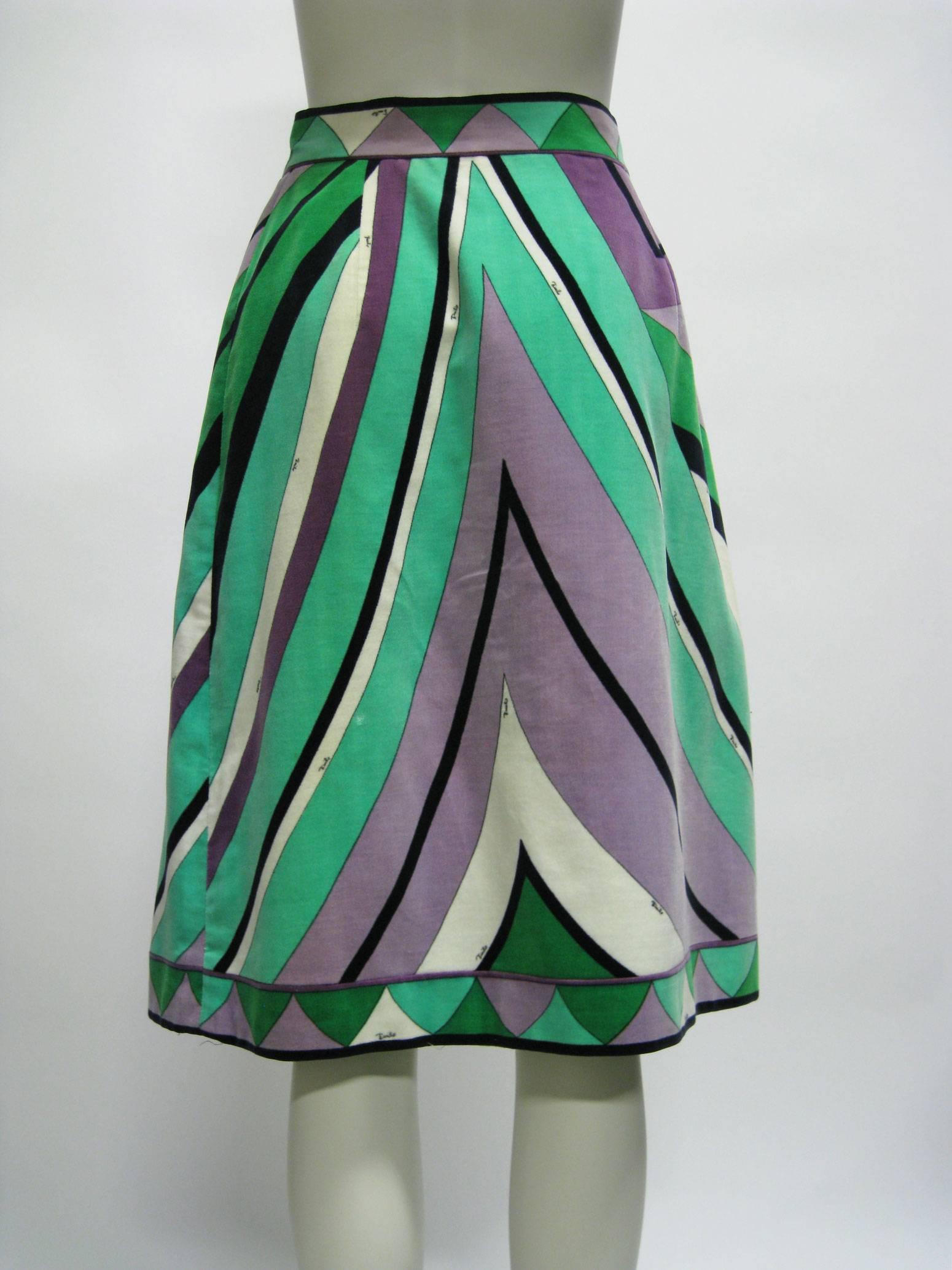 Women's Emilio Pucci Geometric Velvet Wrap Skirt