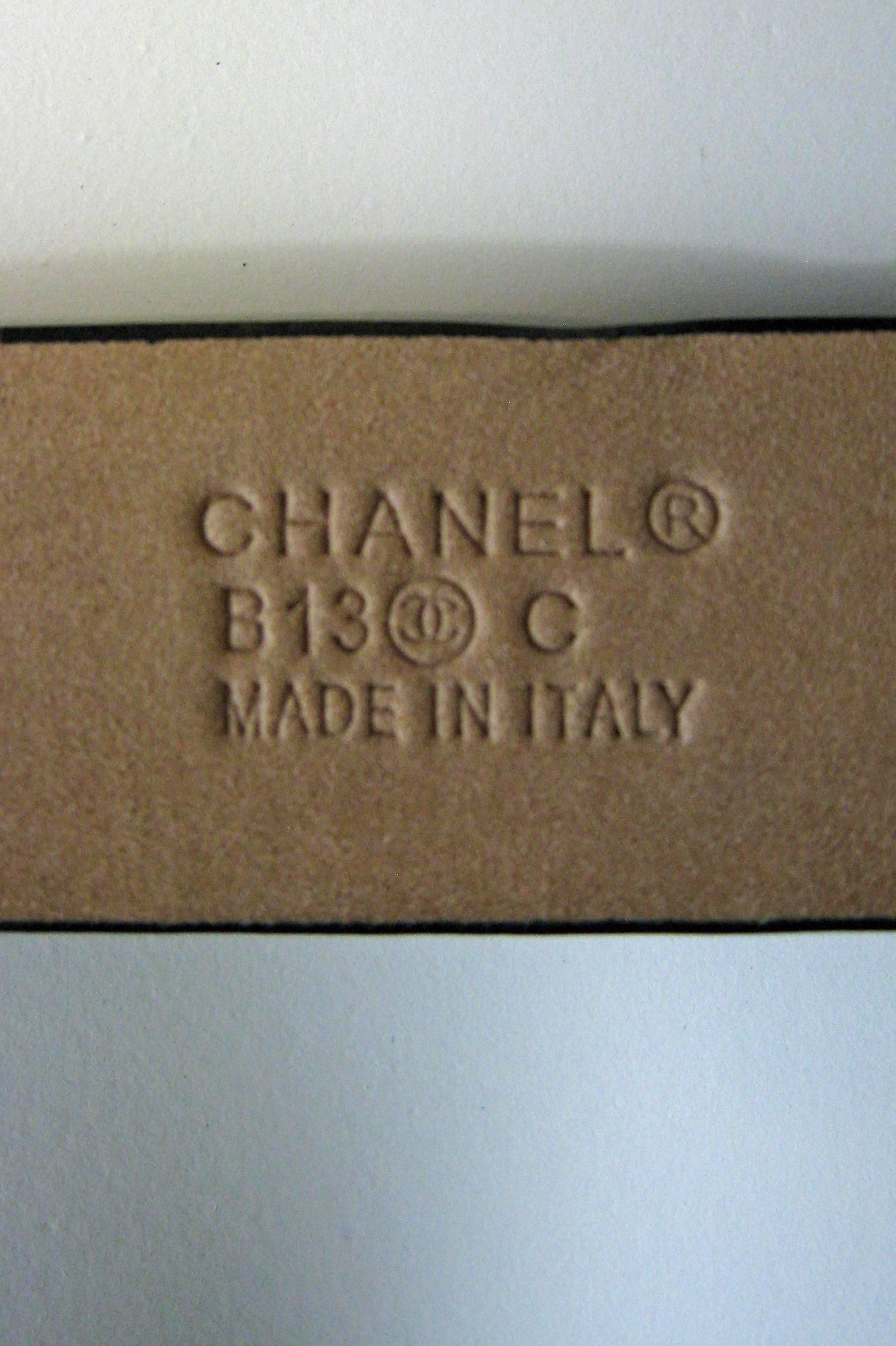Chanel Skinny Schwarz Leder Cc Logo Gürtel 1