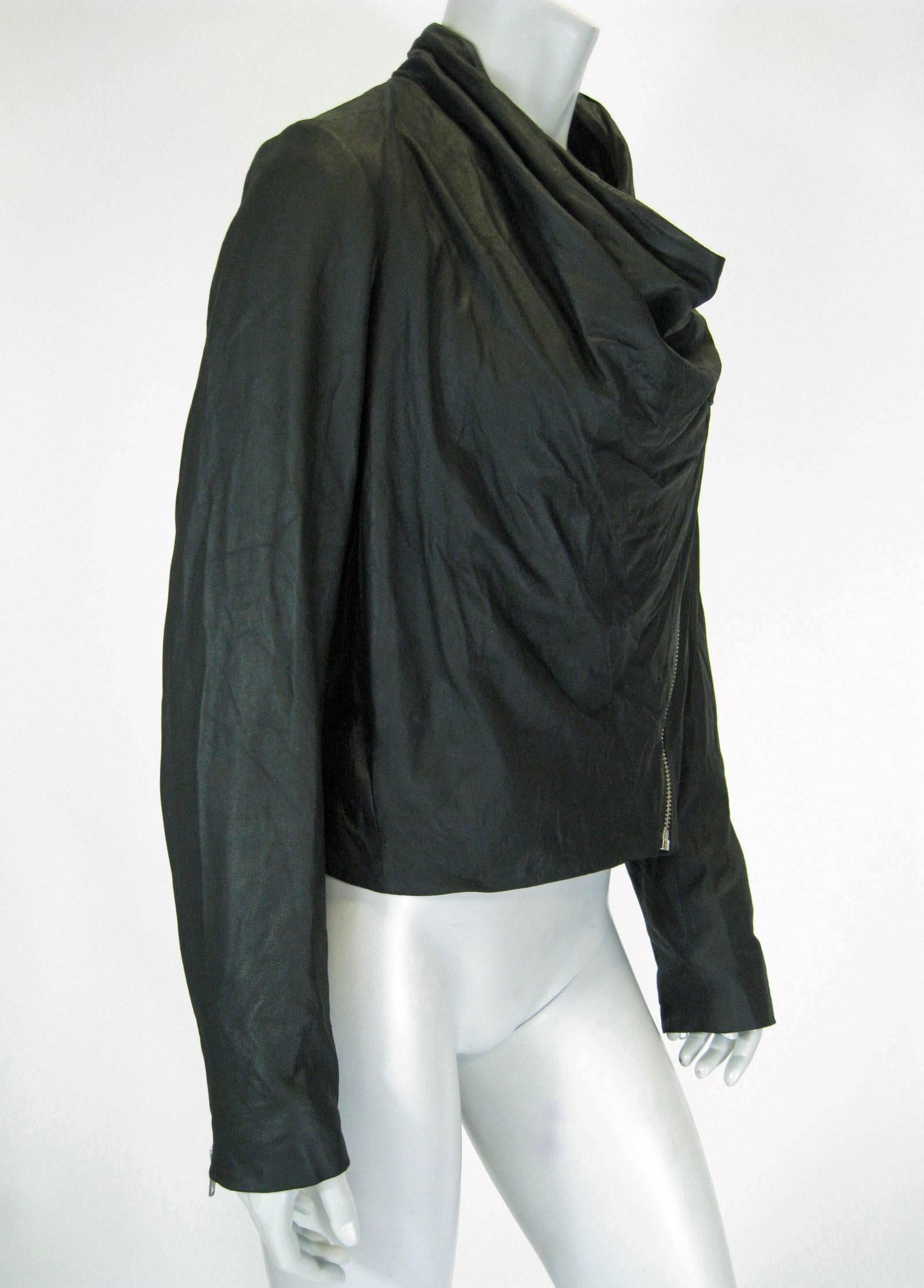 helmut lang black leather jacket