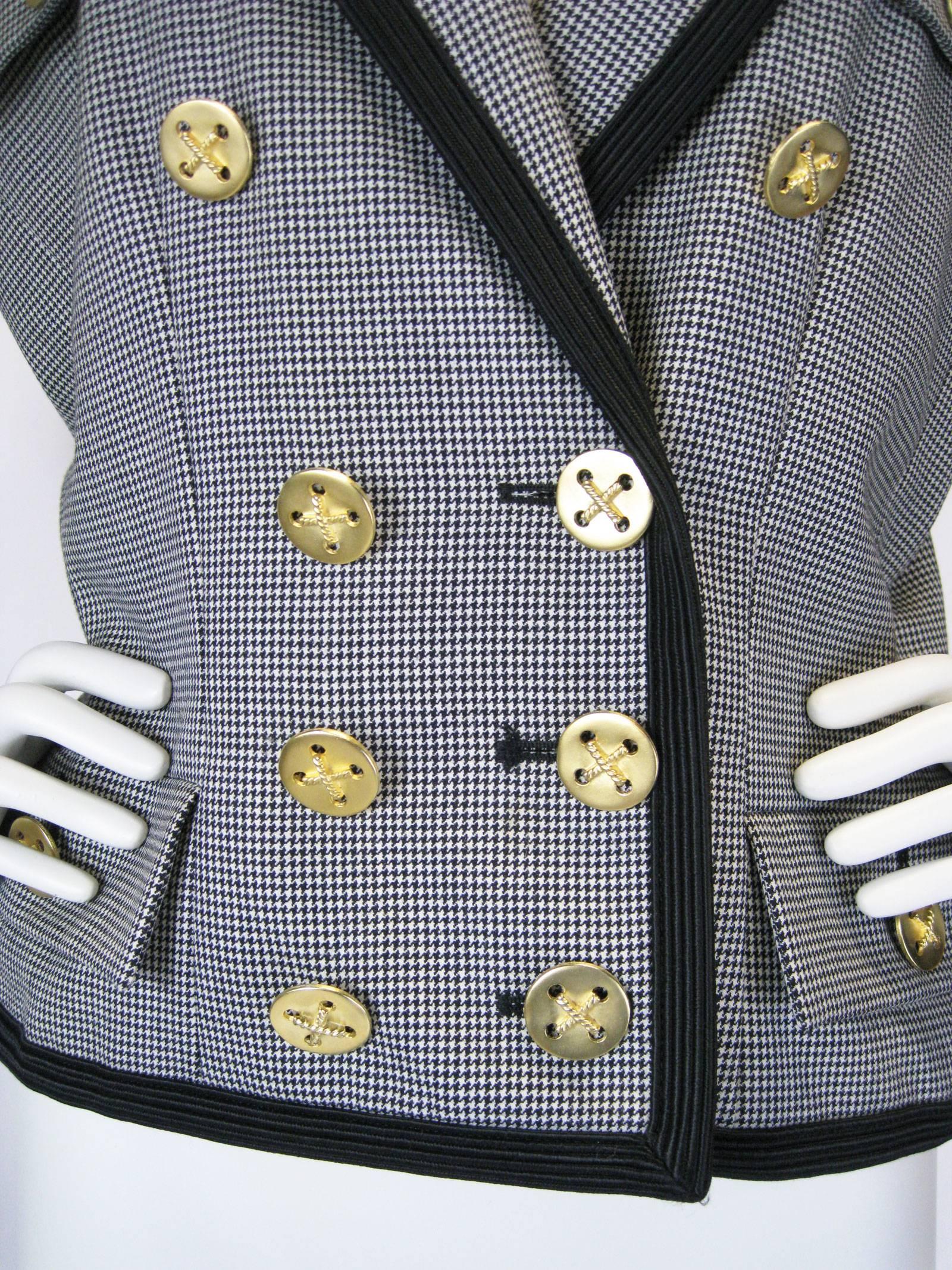 Yves Saint Laurent Rive Gauch Herringbone Double Breasted Jacket 2