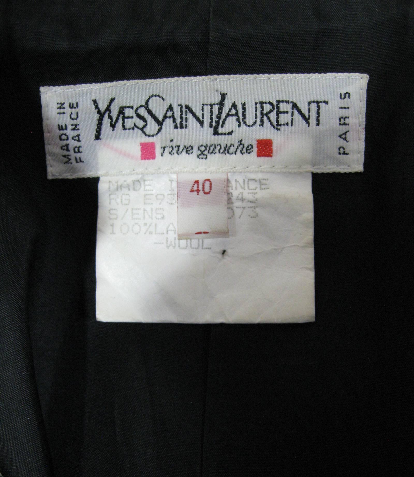 Yves Saint Laurent Rive Gauch Herringbone Double Breasted Jacket 4
