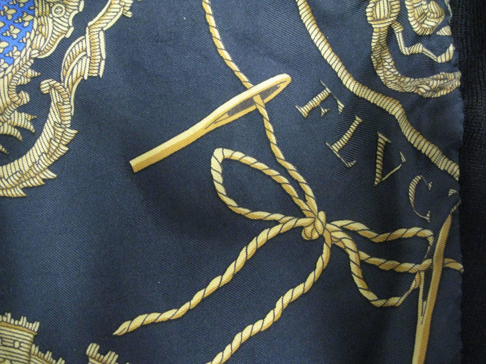 Hermes Nautical Silk Scarf Cardigan Sweater 1