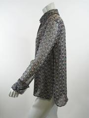 Chanel Sheer Silk Chiffon Printed Blouse
