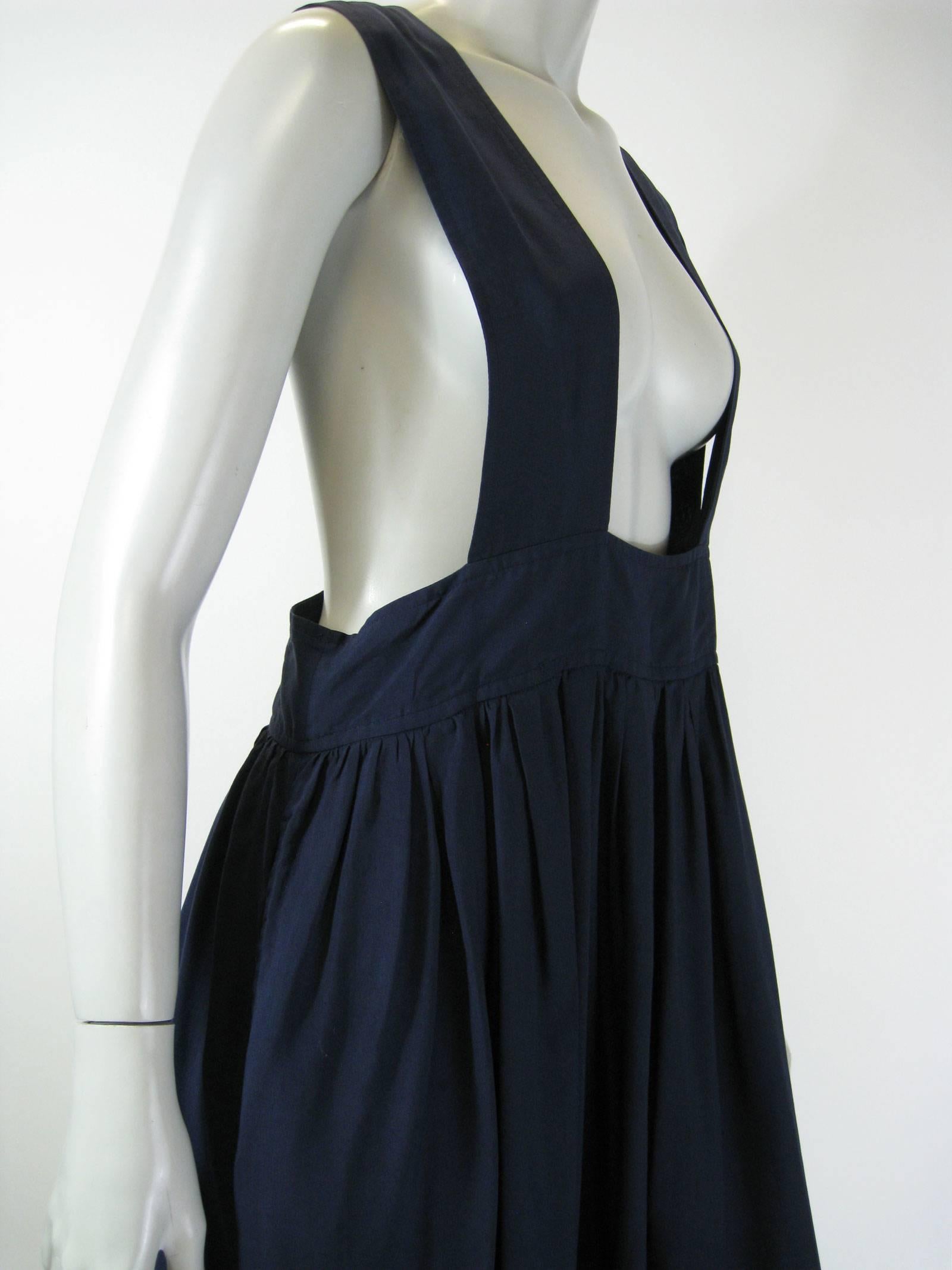 Comme Des Garcons Navy Blue Jumper Dress In Excellent Condition In Oakland, CA