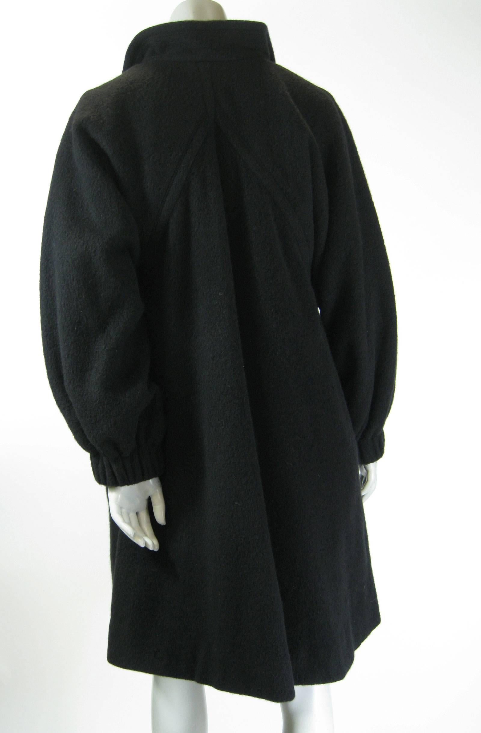 Yves Saint Laurent RIve Gauche Oversize Black Swing Coat 2