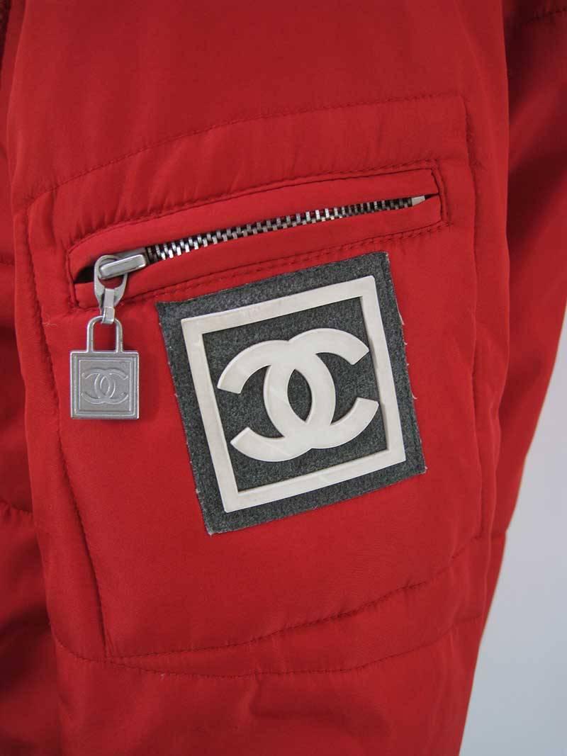 Chanel Red Puffer Ski Jacket Parka 2