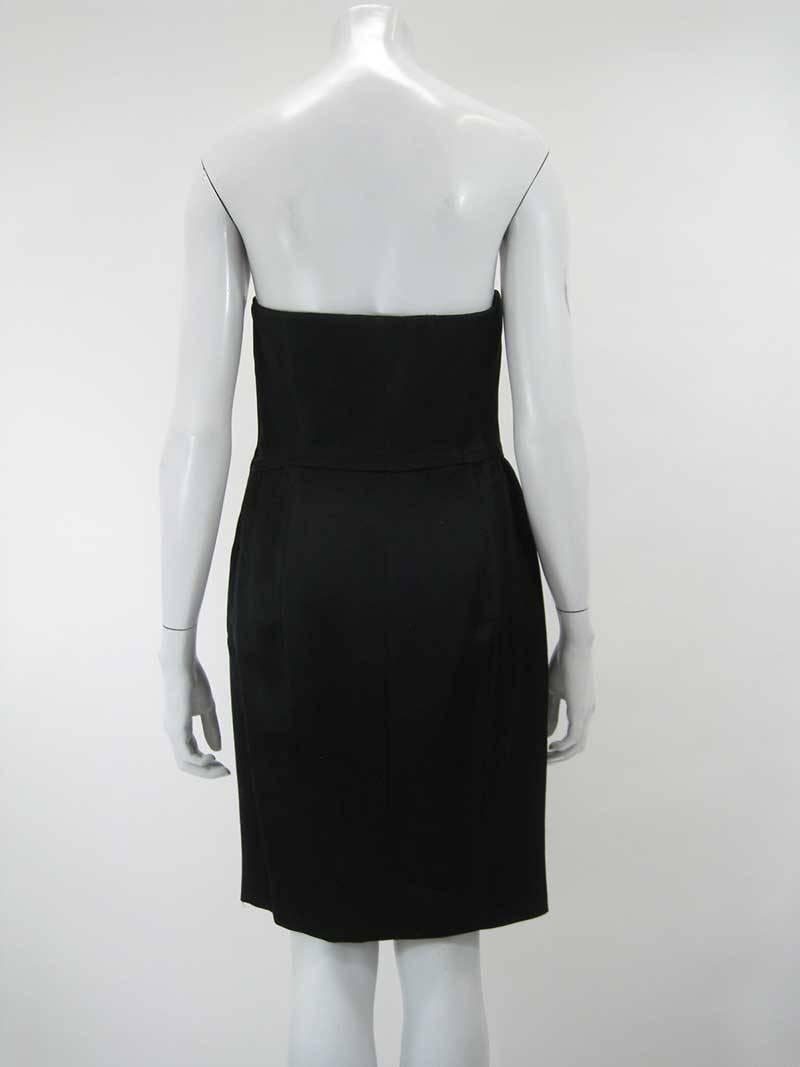 Iconic 1989 Moschino Couture Black Strapless Dinner Dress In Excellent Condition In Oakland, CA