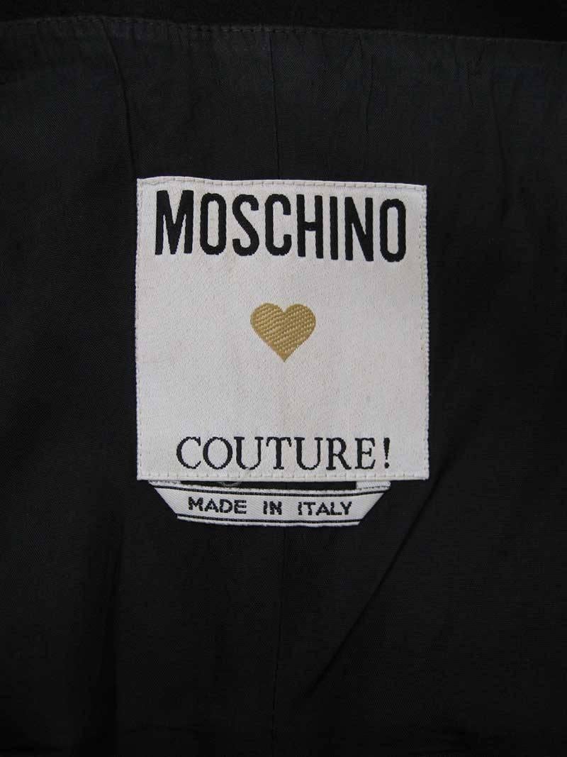 Iconic 1989 Moschino Couture Black Strapless Dinner Dress 2