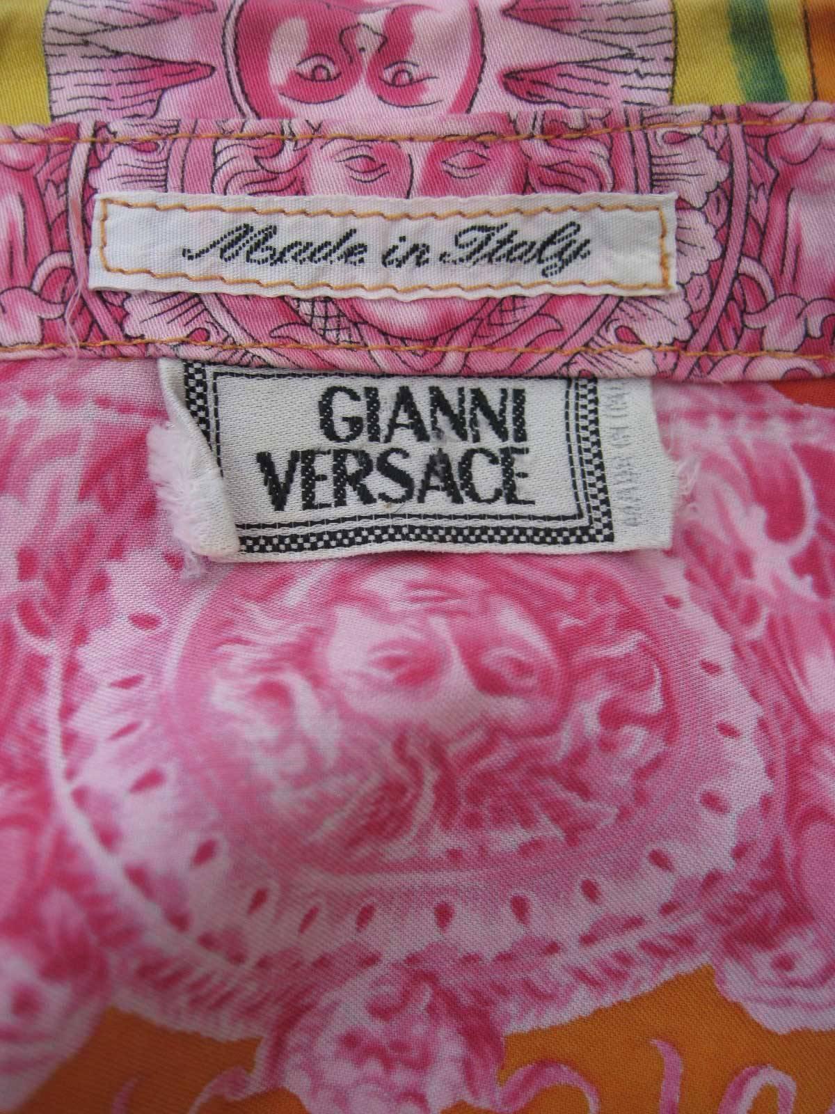 Gianni Versace Printed Sailboat Suns Motif Shirt For Sale 1