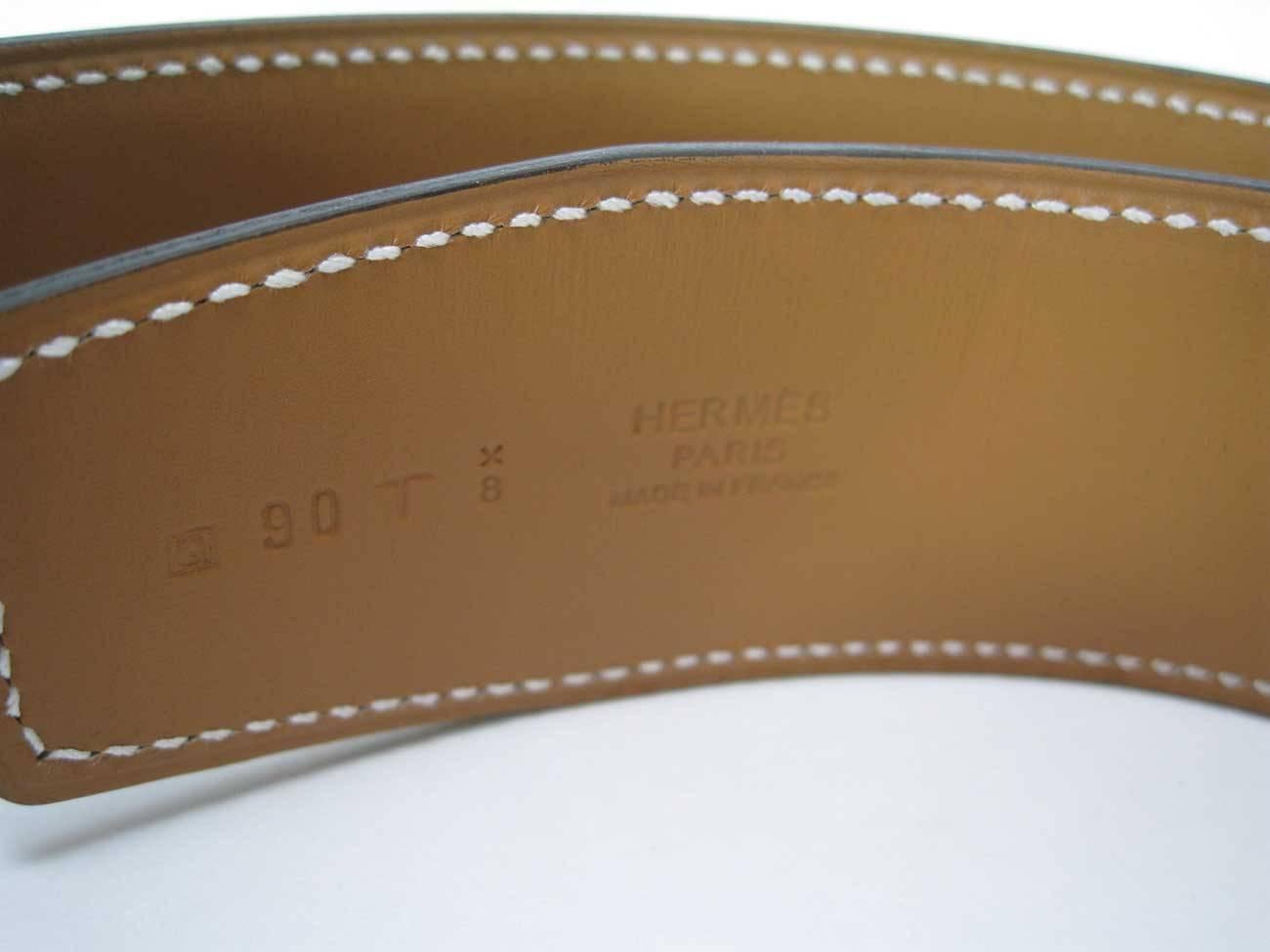 Hermes H Belt Buckle & Wide Reversible Leather Strap 5