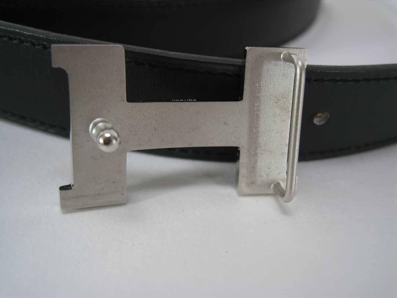 Hermes H Belt Buckle & Skinny Reversible Leather Strap 1