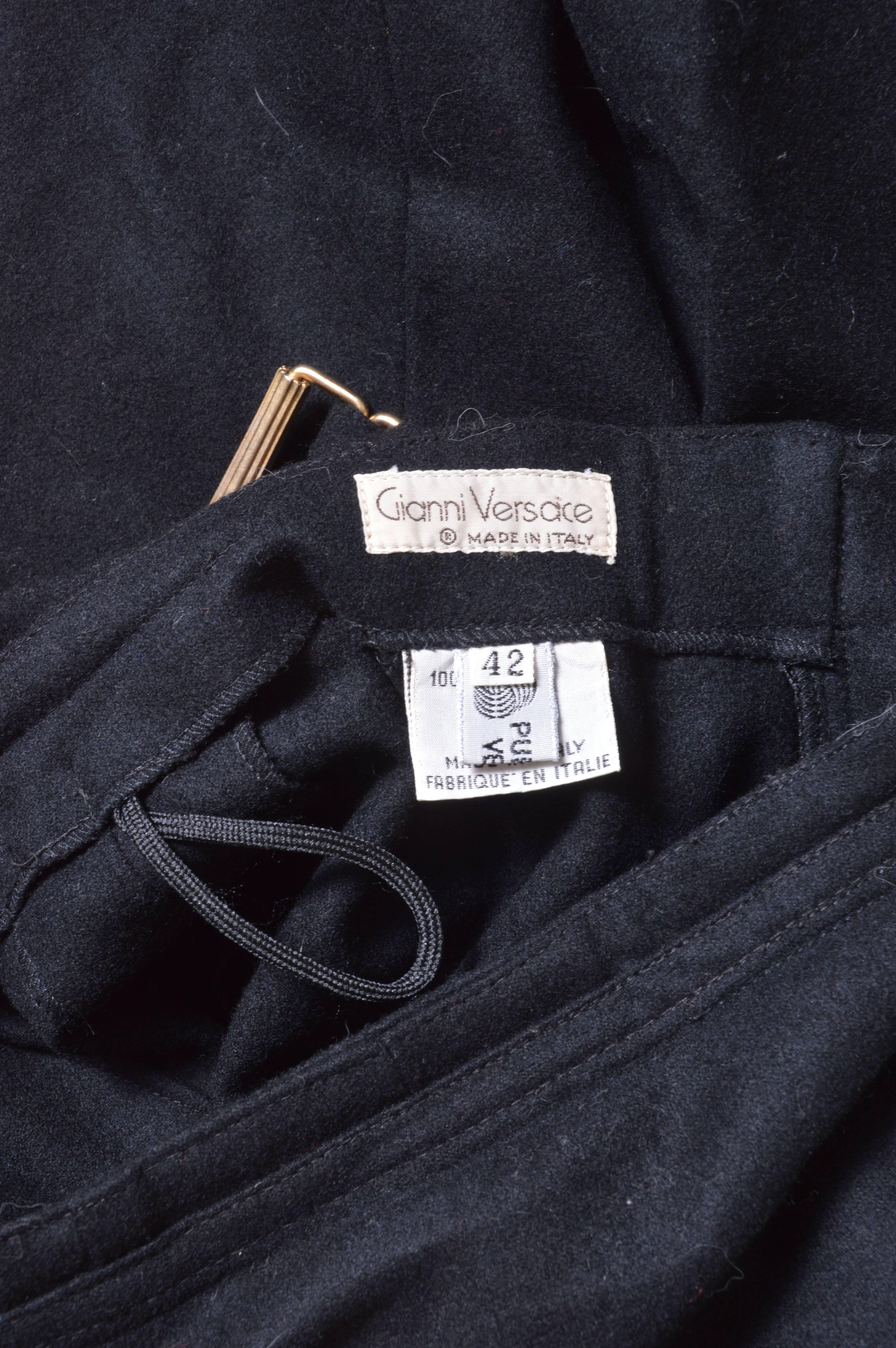 GIanni Versace Black Wool Pants 2