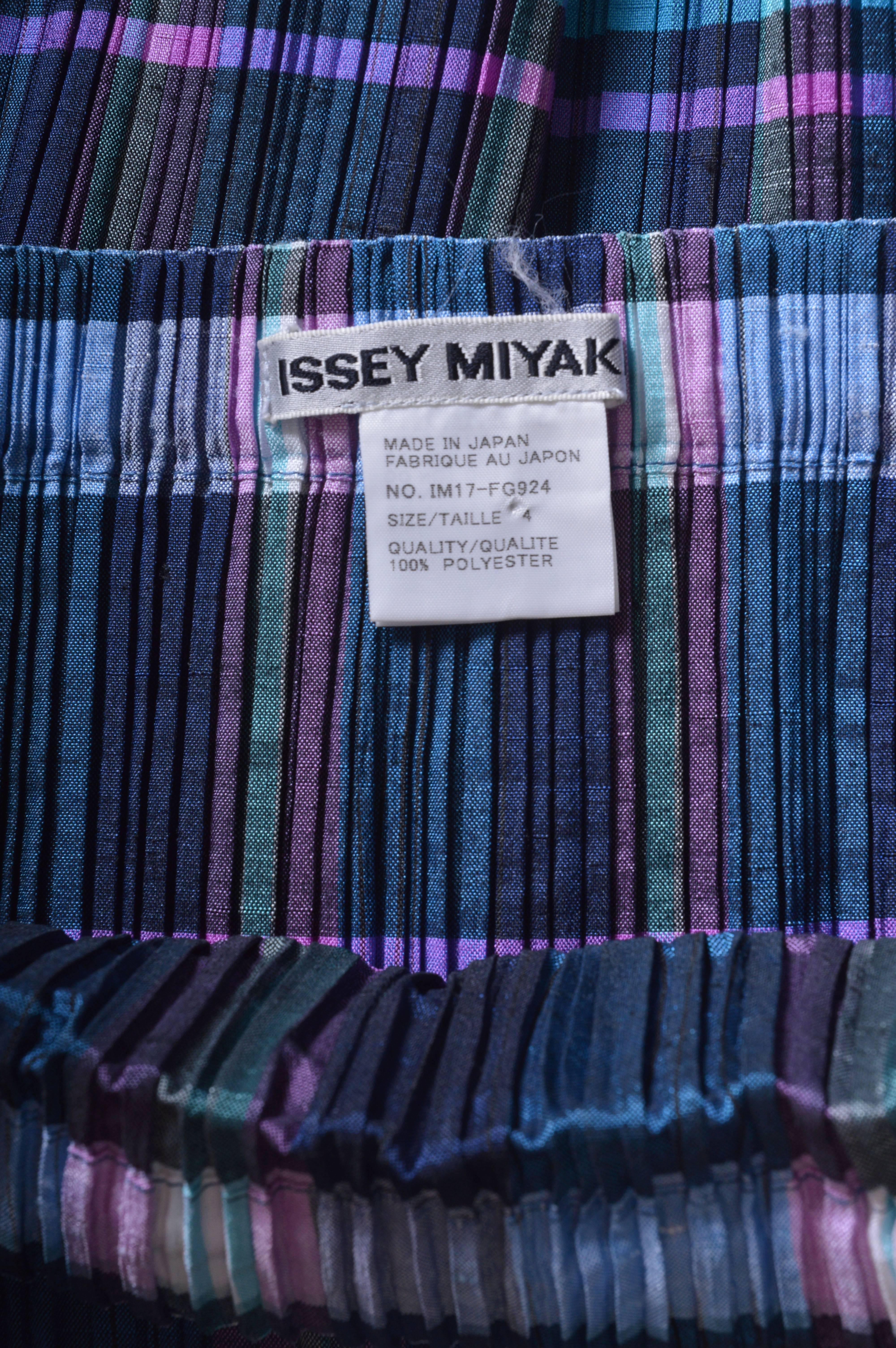 Women's Issey Miyake Plaid Pleated Skirt & Blouse Ensemble For Sale