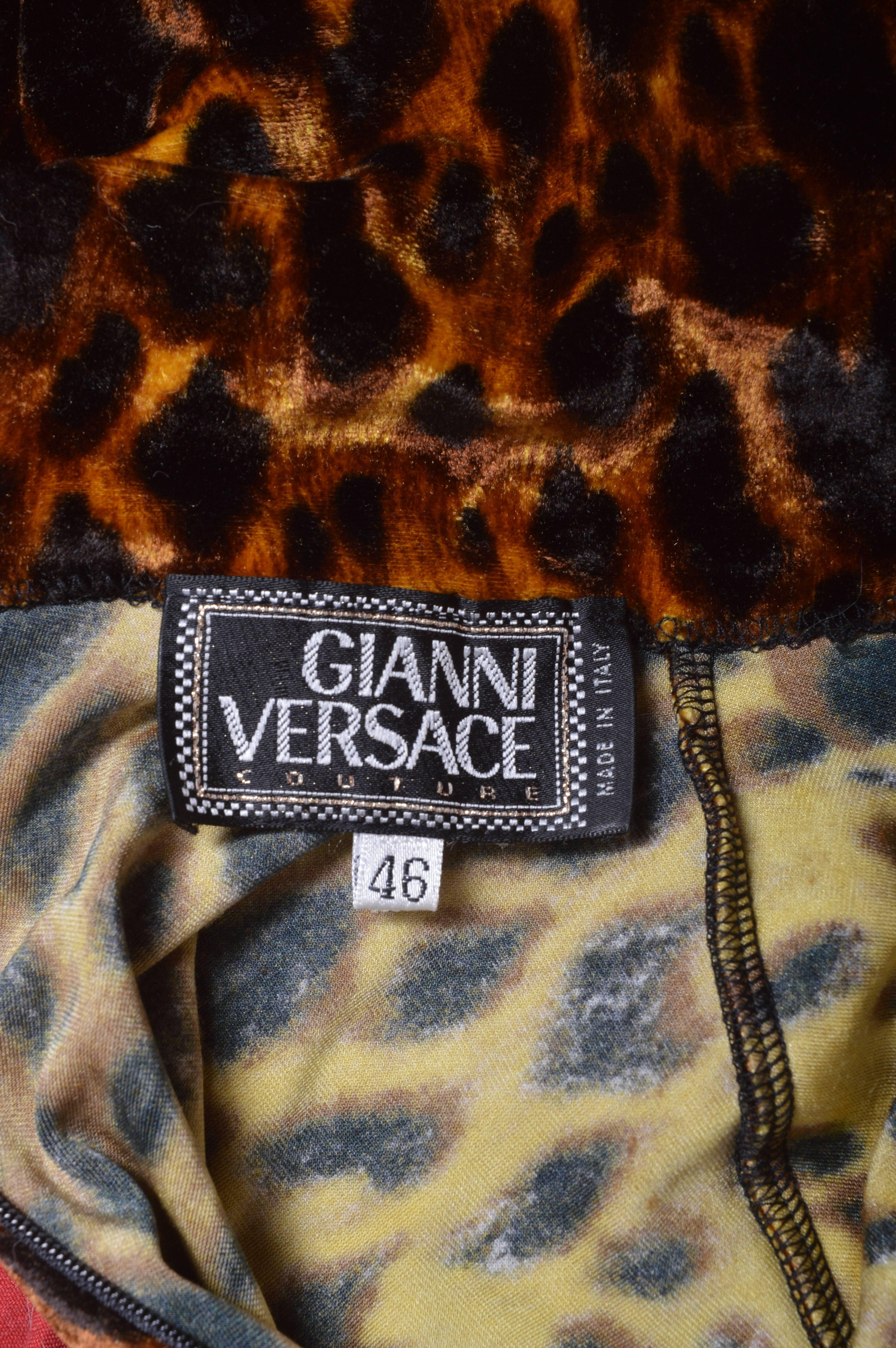 Women's Gianni Versace Couture Leopard Print Stretch Dress