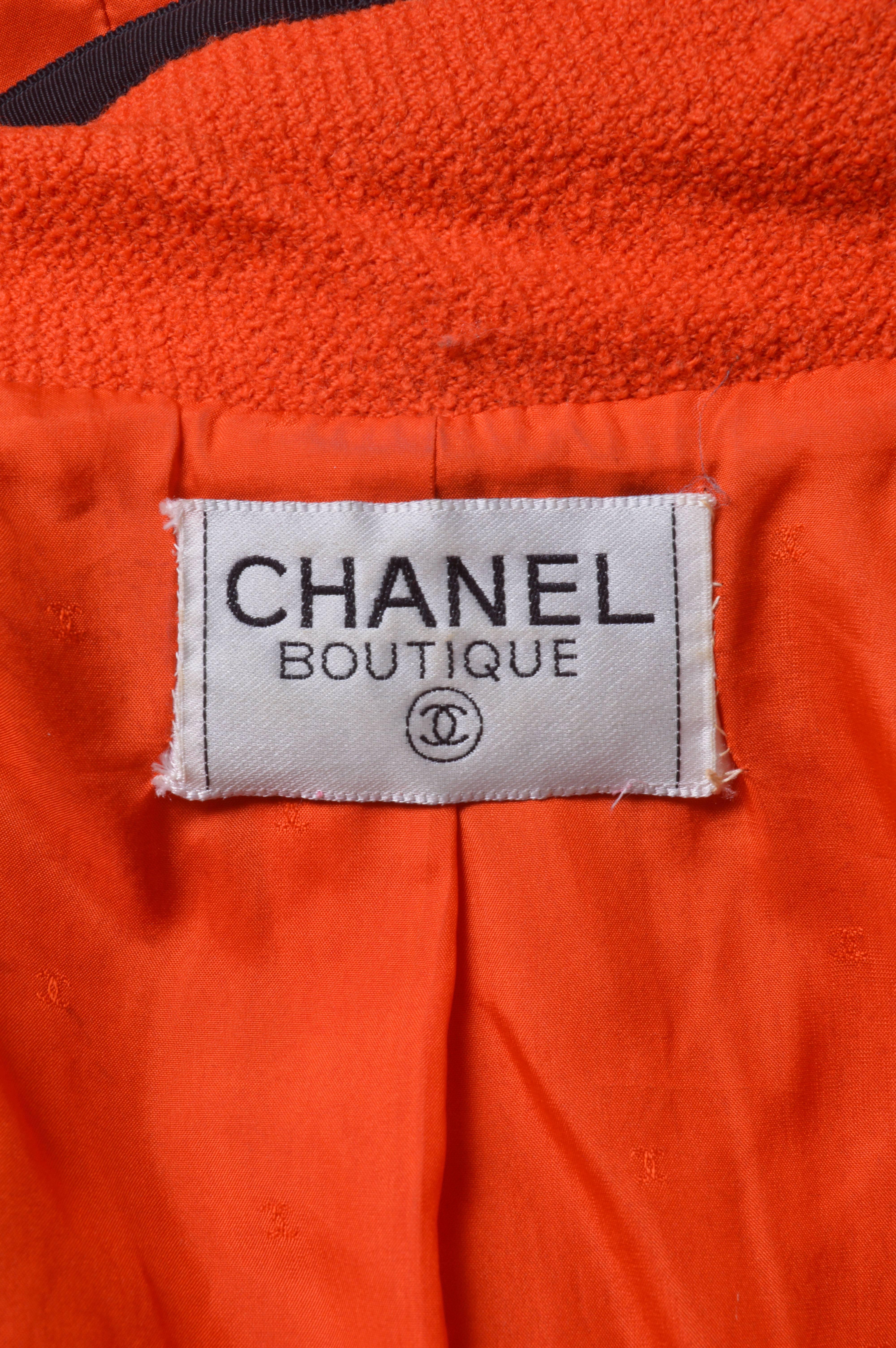 Chanel Boutique Orange and Black Skirt Suit 4