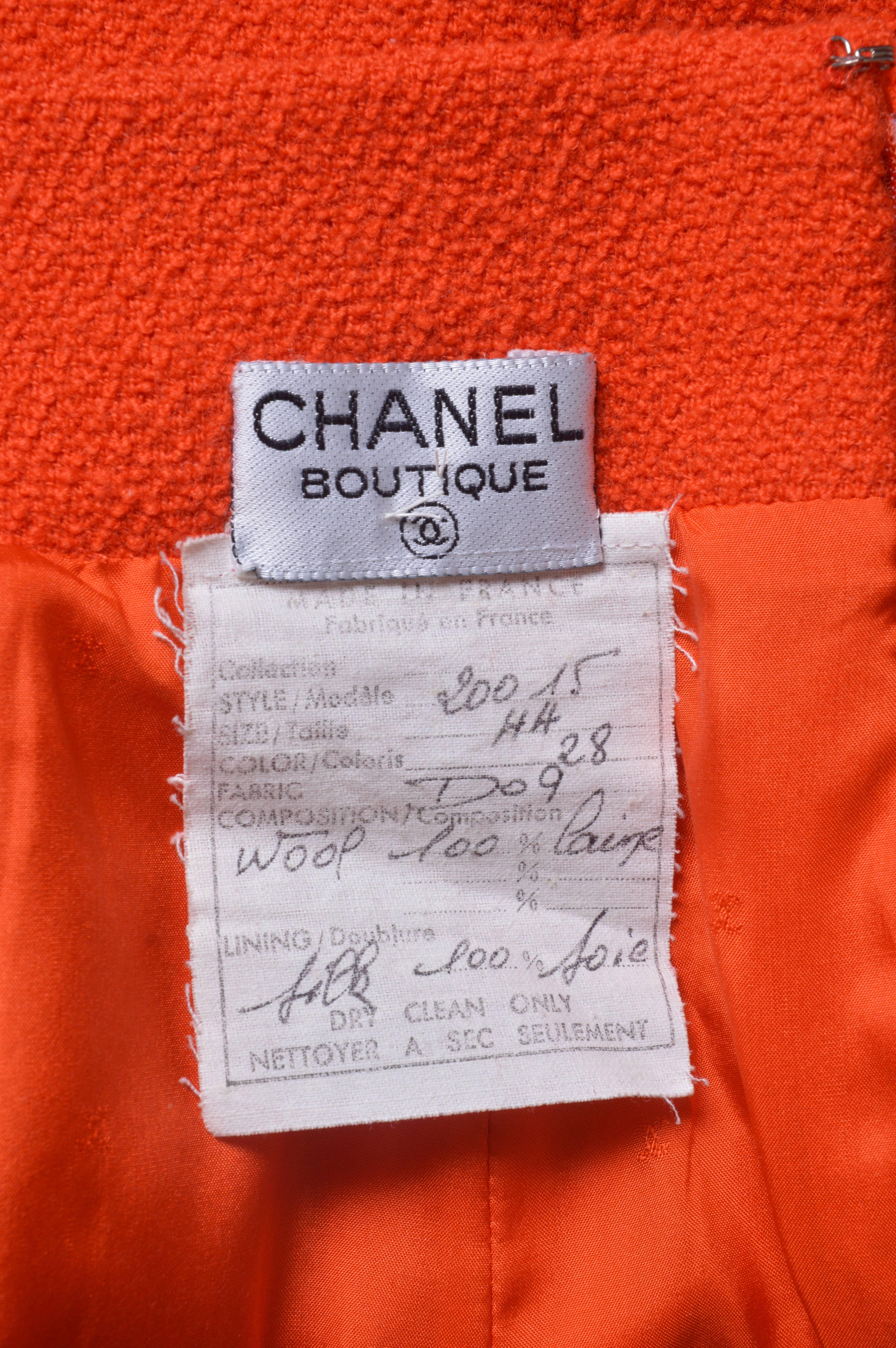 Chanel Boutique Orange and Black Skirt Suit 3
