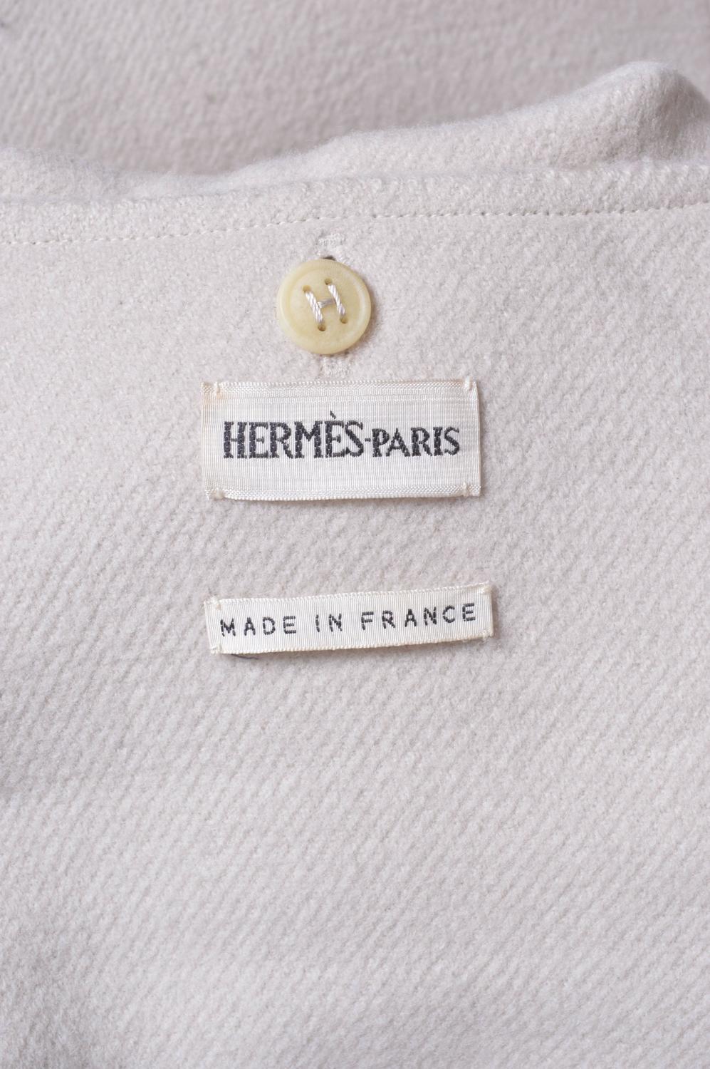 Herrmes Cashmere and Wool Hooded Coat For Sale at 1stdibs