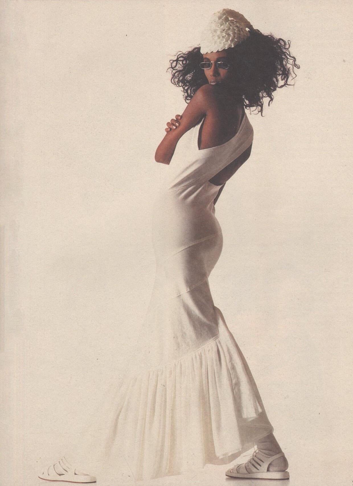 Comme des Garcons black nylon bias cut fishtail dress, ca. 1986 For Sale 1