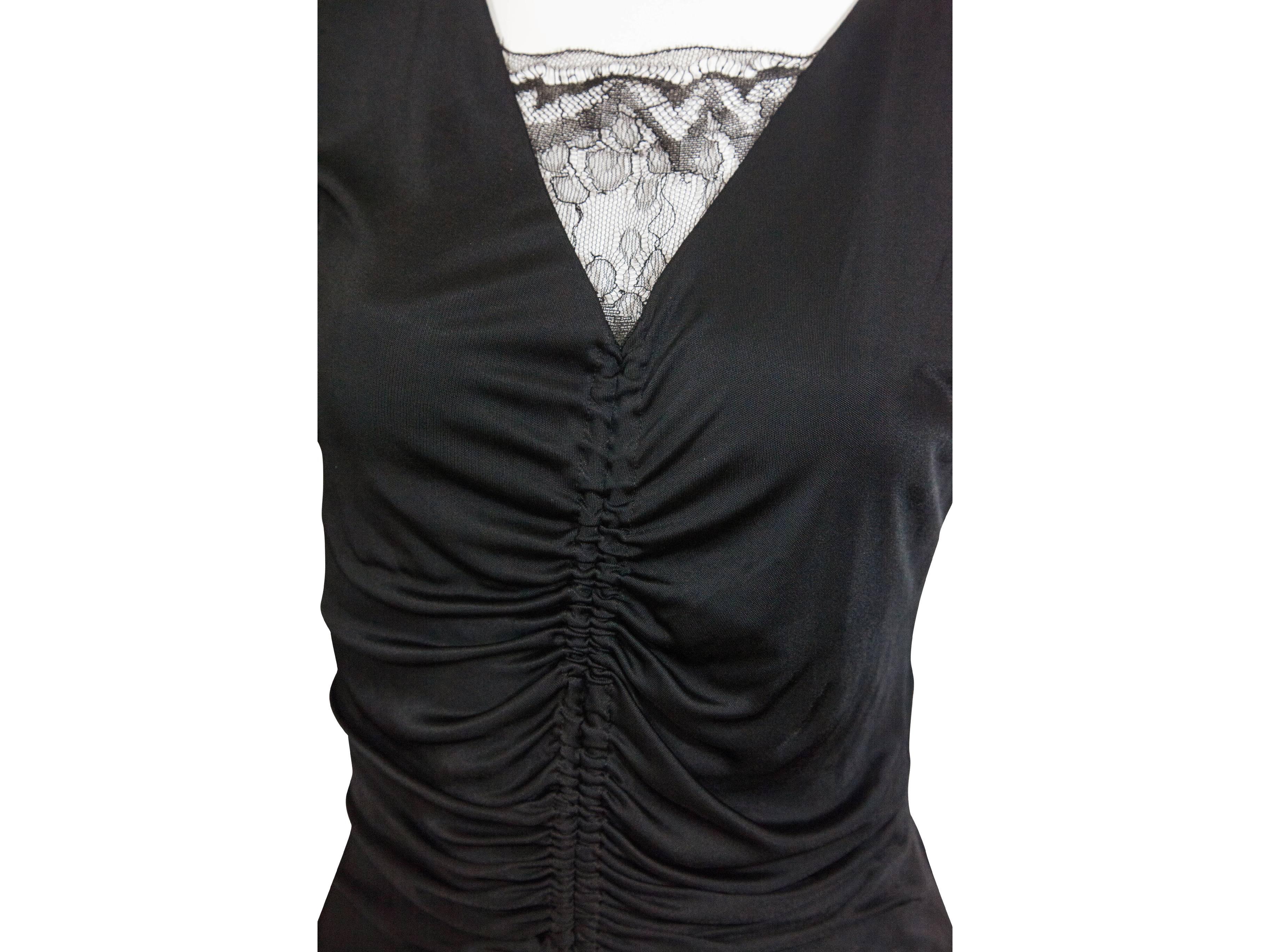 Black Emilio Pucci Ruched Dress with Lace 2