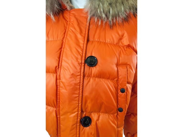 Orange Moncler Hooded Down Jacket with Fur at 1stDibs | orange moncler with  fur, orange moncler coat