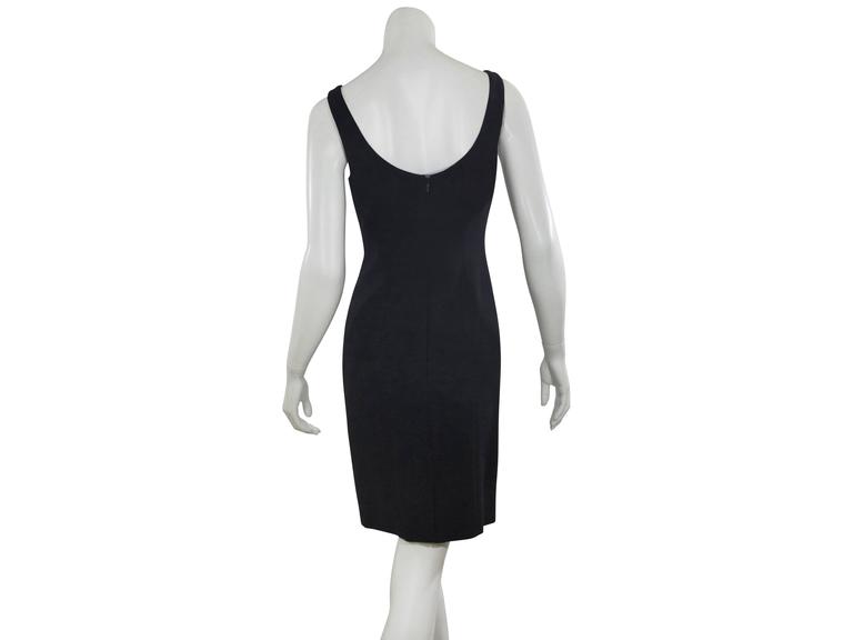 Black Versace Wool Sheath Dress with Chains For Sale at 1stDibs