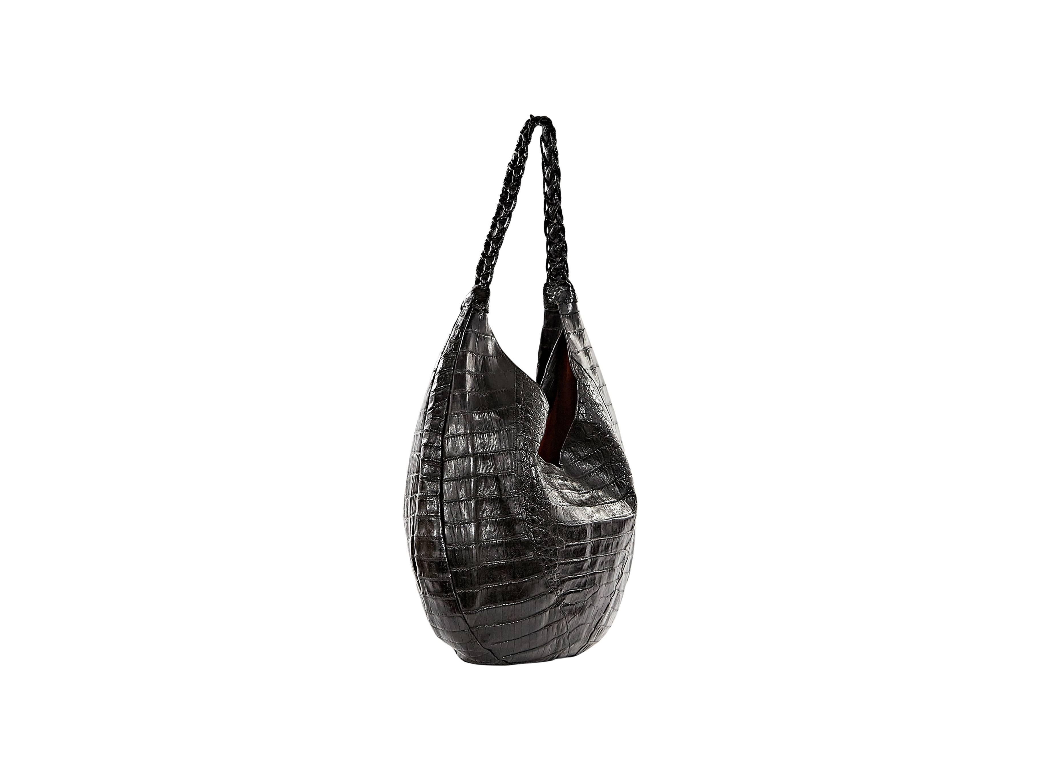 Black Nancy Gonzalez Crocodile Hobo Bag In Excellent Condition In New York, NY