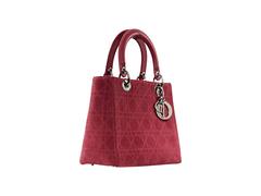 Pink Christian Dior Lady Suede Bag
