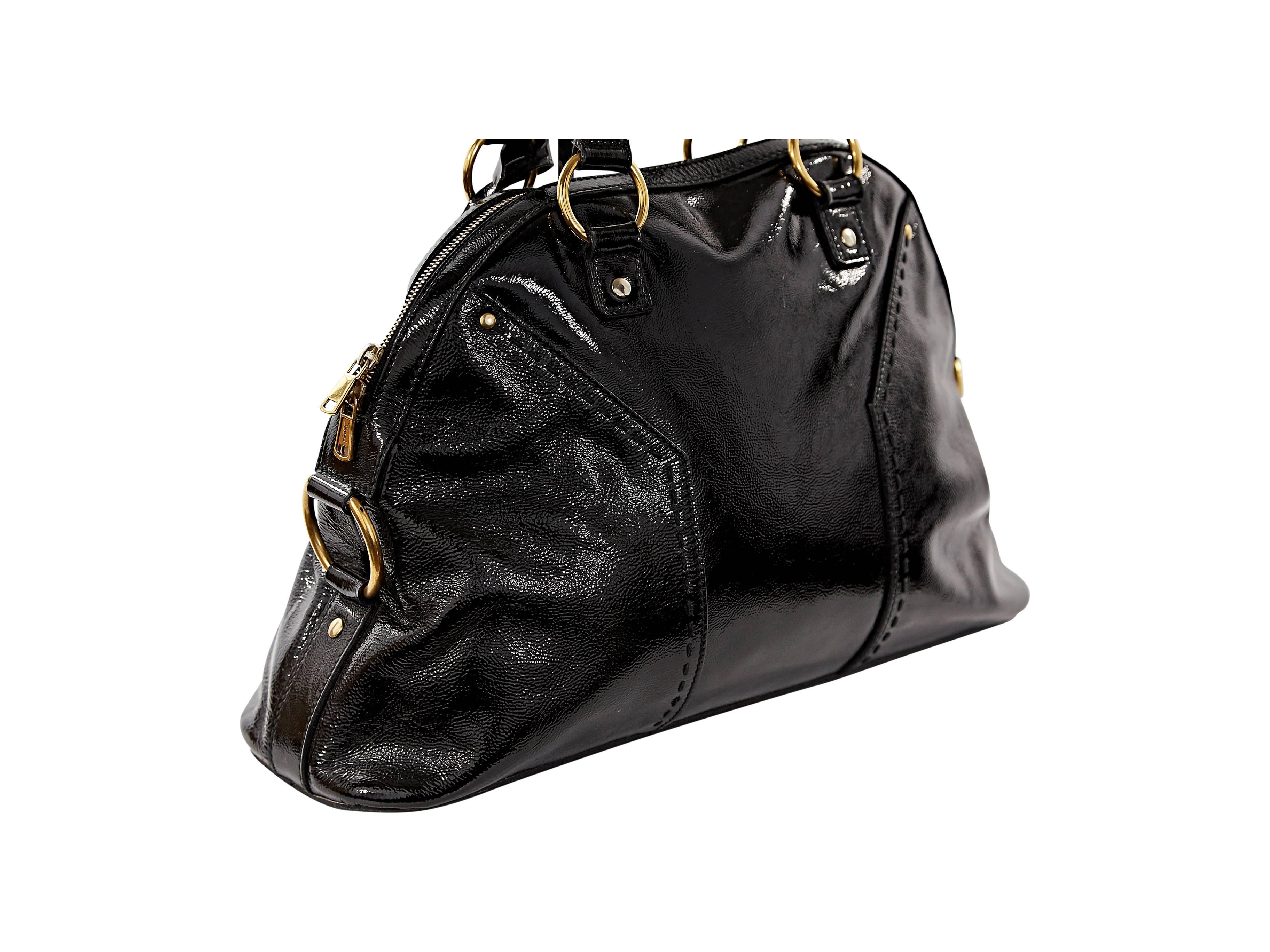 Black Yves Saint Laurent Muse Leather Dome Tote Bag In Good Condition In New York, NY