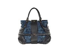 Black & Blue Alexander McQueen Leather Tote Bag