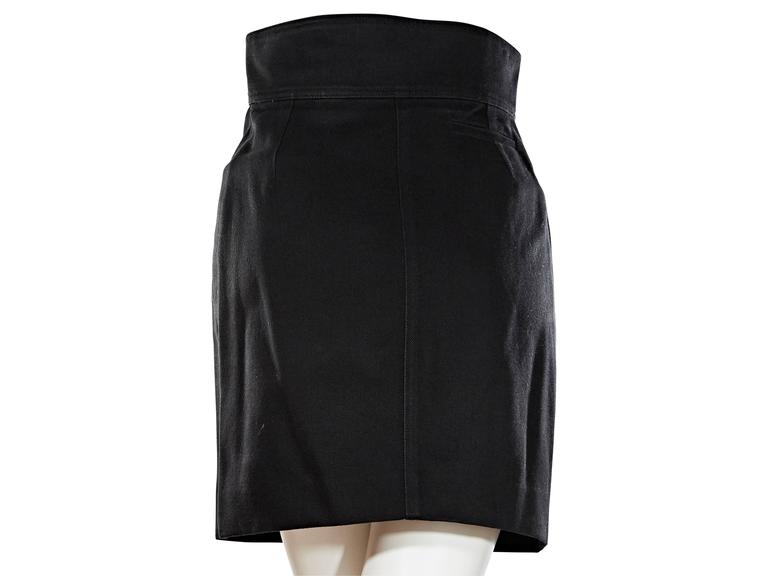 Black Chanel Denim Pencil Skirt at 1stDibs