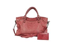 Pink Balenciaga Classic City Leather Bag