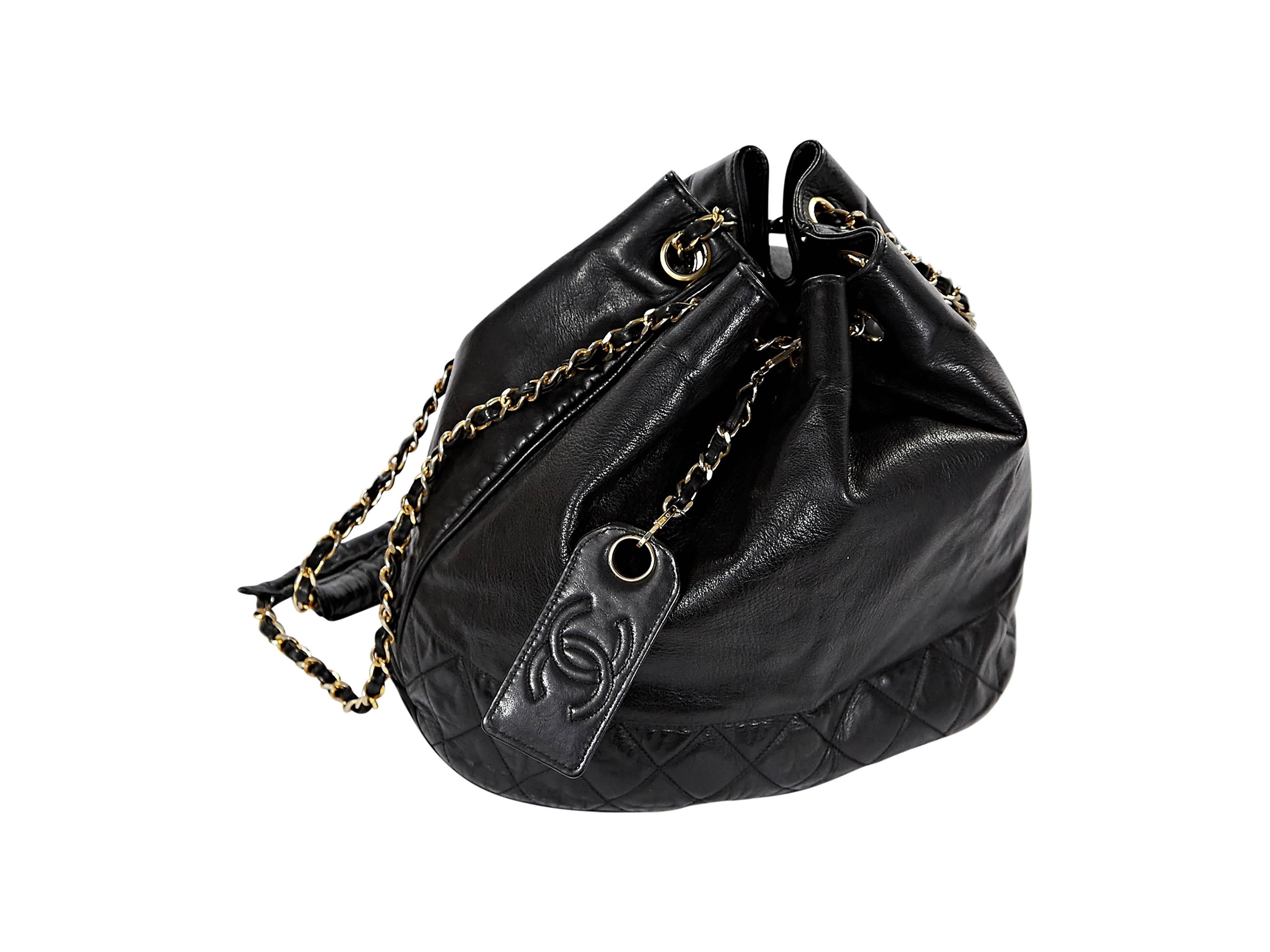 Women's Black Chanel Leather Bucket Bag
