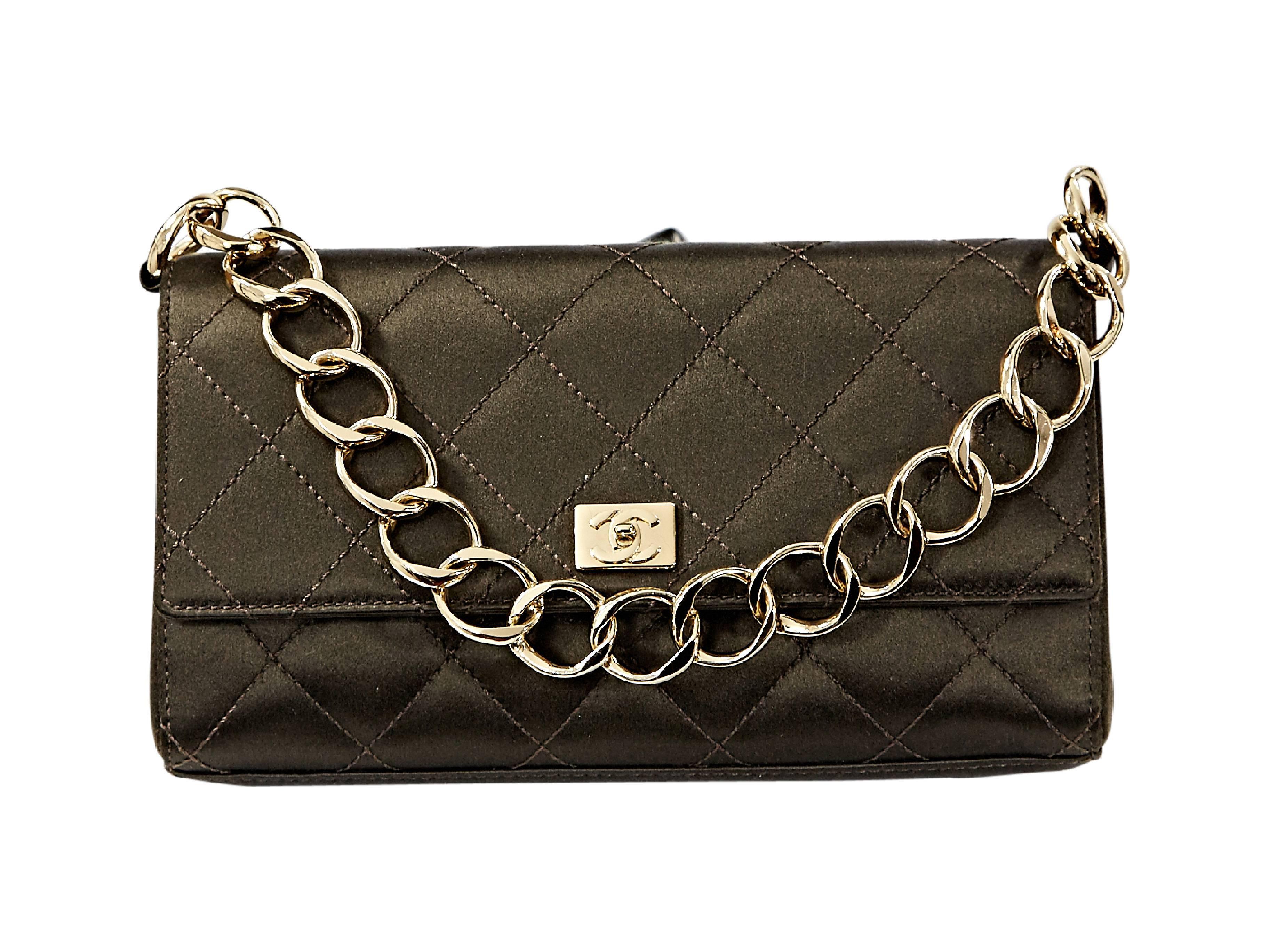 Women's Brown Chanel Quilted Satin Shoulder Bag