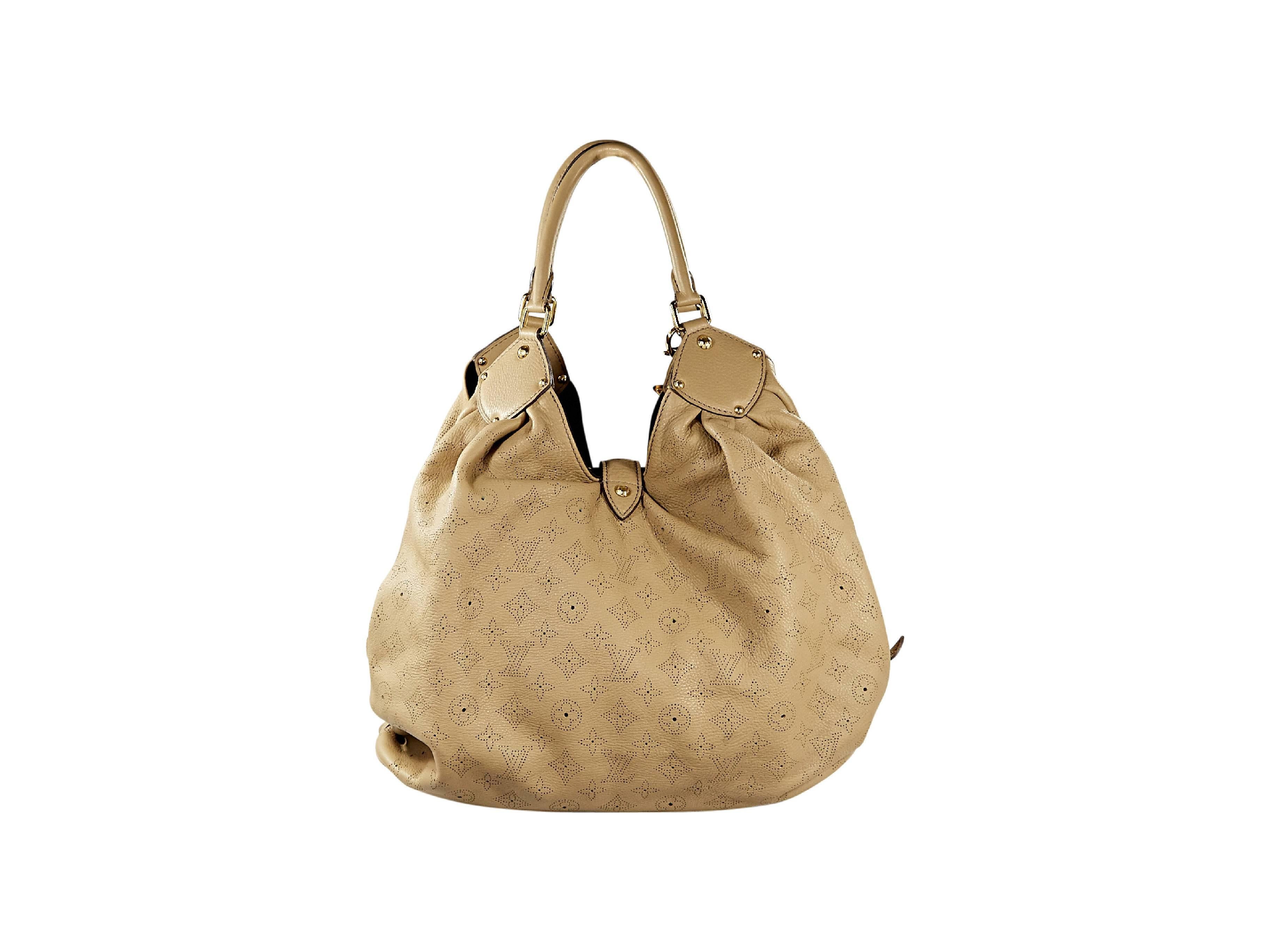 Brown Tan Louis Vuitton Monogram Mahina Leather XL Hobo Bag