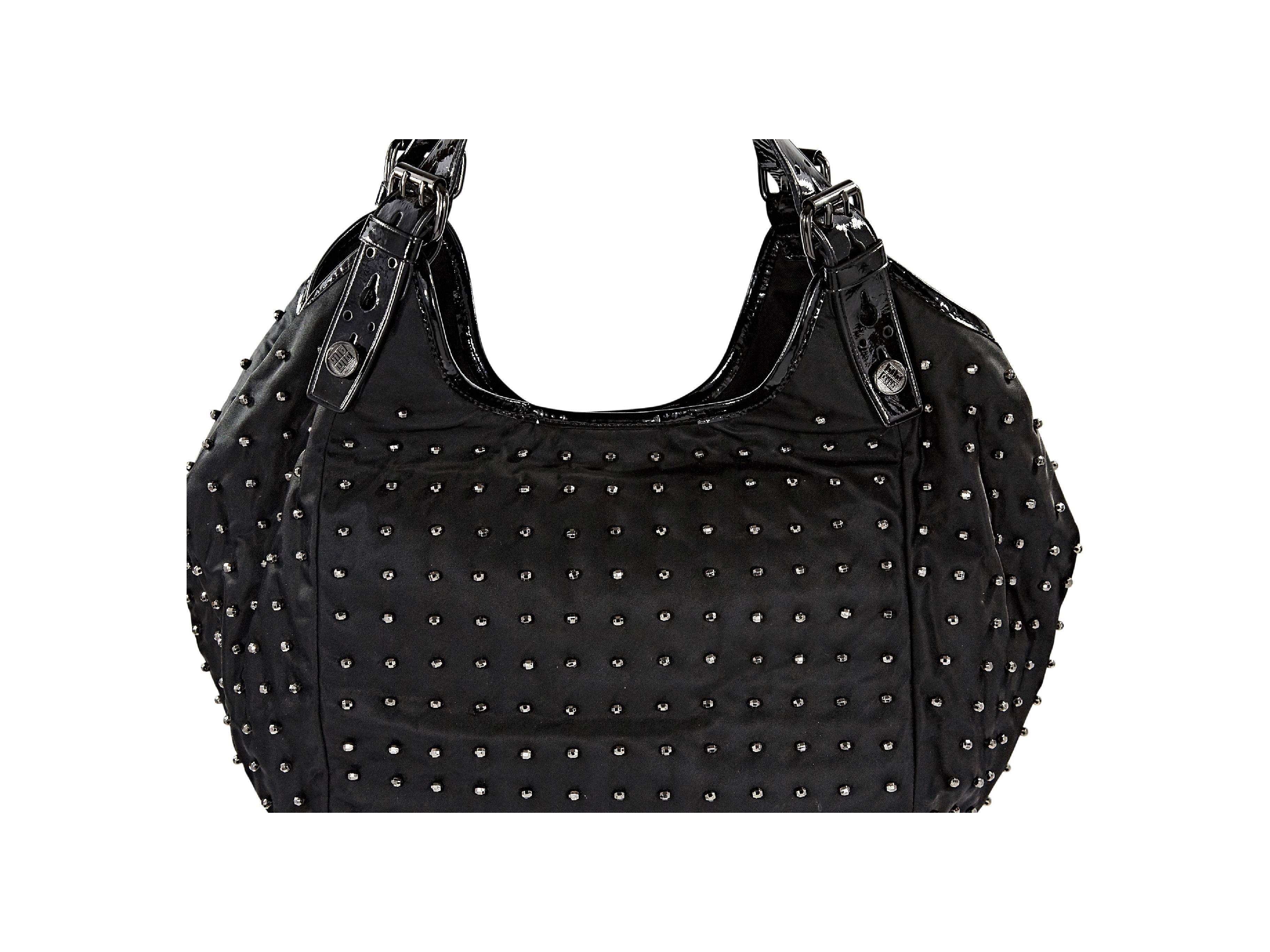 Givenchy Black Nylon Beaded 'New Sacca' Hobo Bag  In New Condition In New York, NY