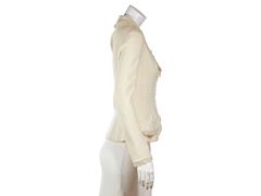 Ivory Christian Dior Fringe-Trimmed Wool Blazer