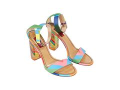 Valentino Rainbow Chevron Leather Sandals