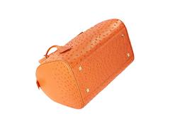 Orange Brooks Brothers Ostrich Barrel Bag