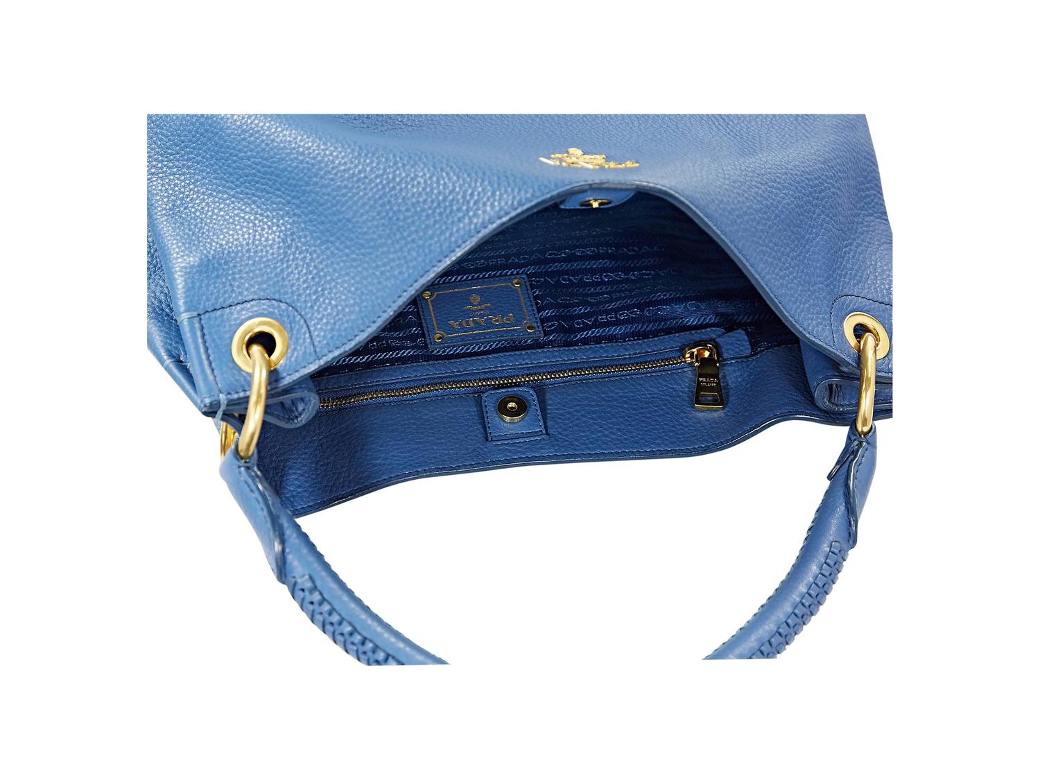 Blue Prada Leather Vitello Daino Ring Hobo Bag at 1stdibs  