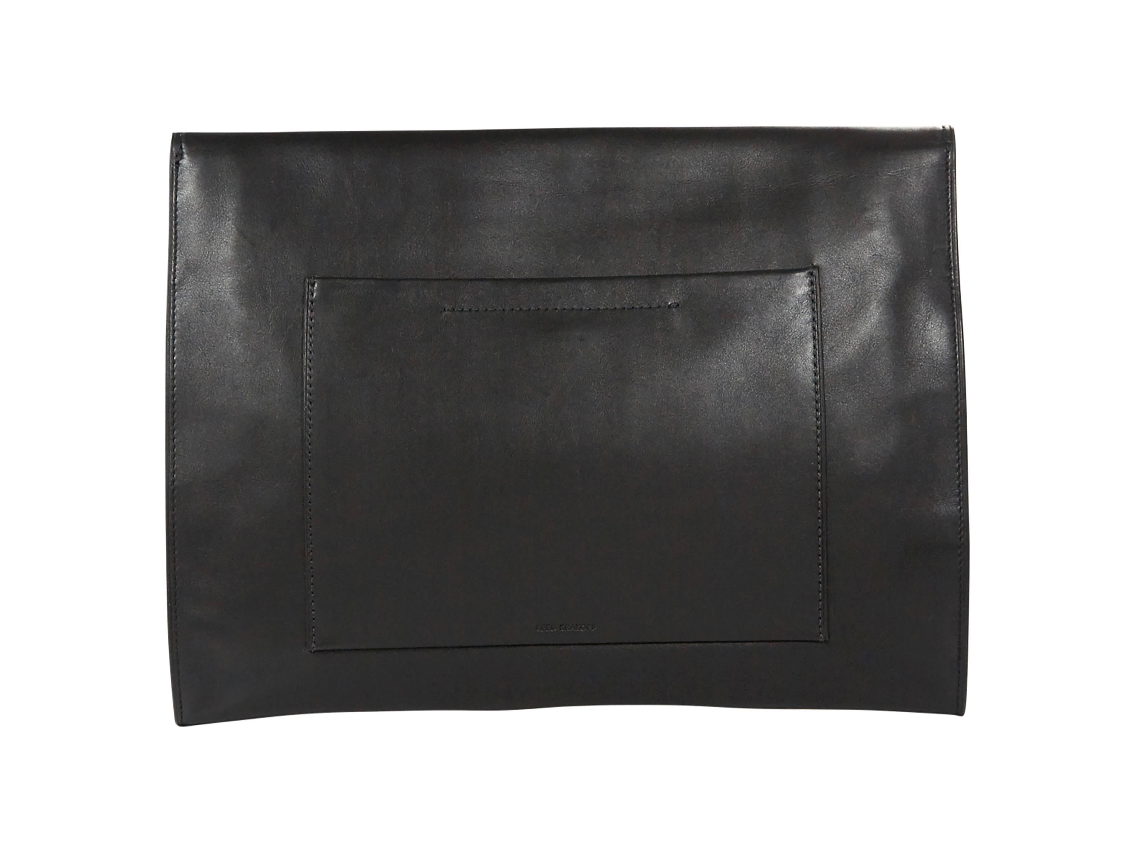 Black Reed Krakoff Leather Oversized Clutch In Excellent Condition In New York, NY