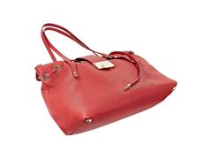 Red Jimmy Choo Leather Tote Bag