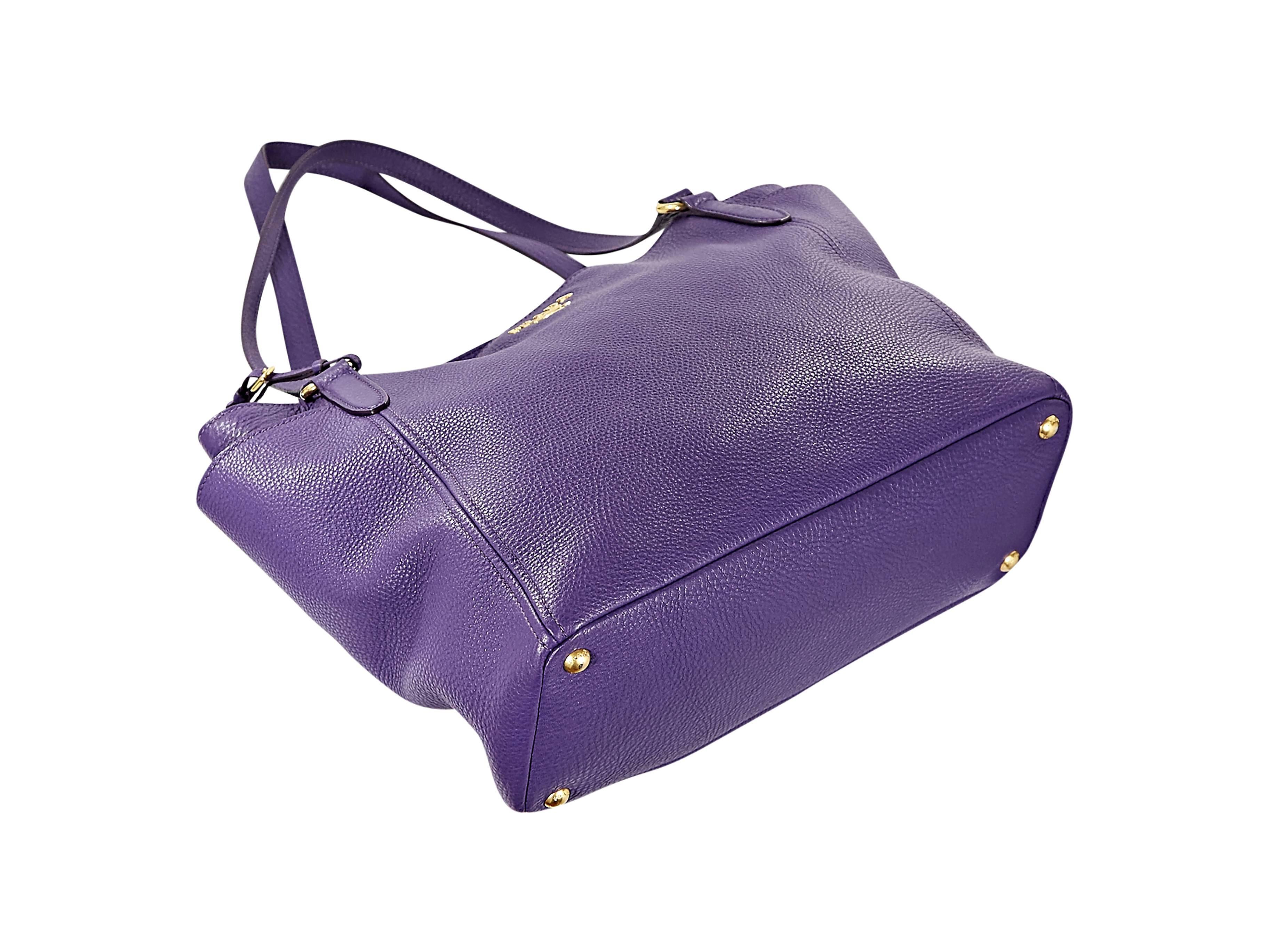 Purple Prada Leather Vitello Daino Tote Bag In Excellent Condition In New York, NY