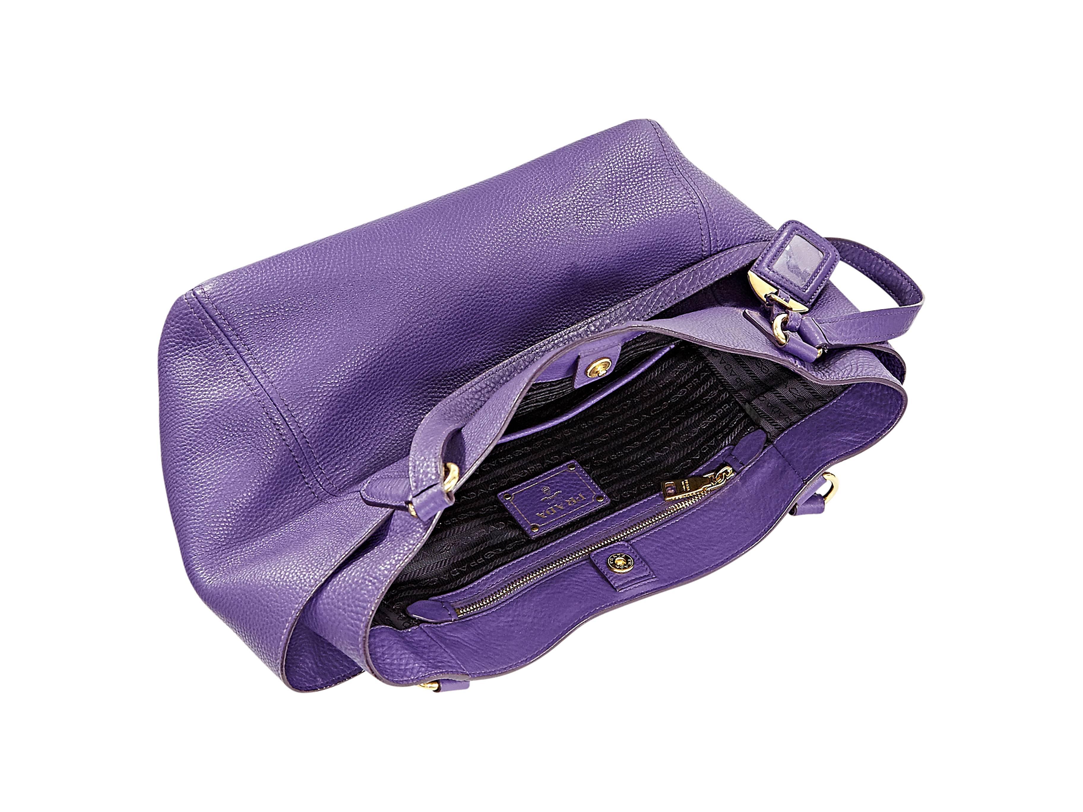 Women's Purple Prada Leather Vitello Daino Tote Bag