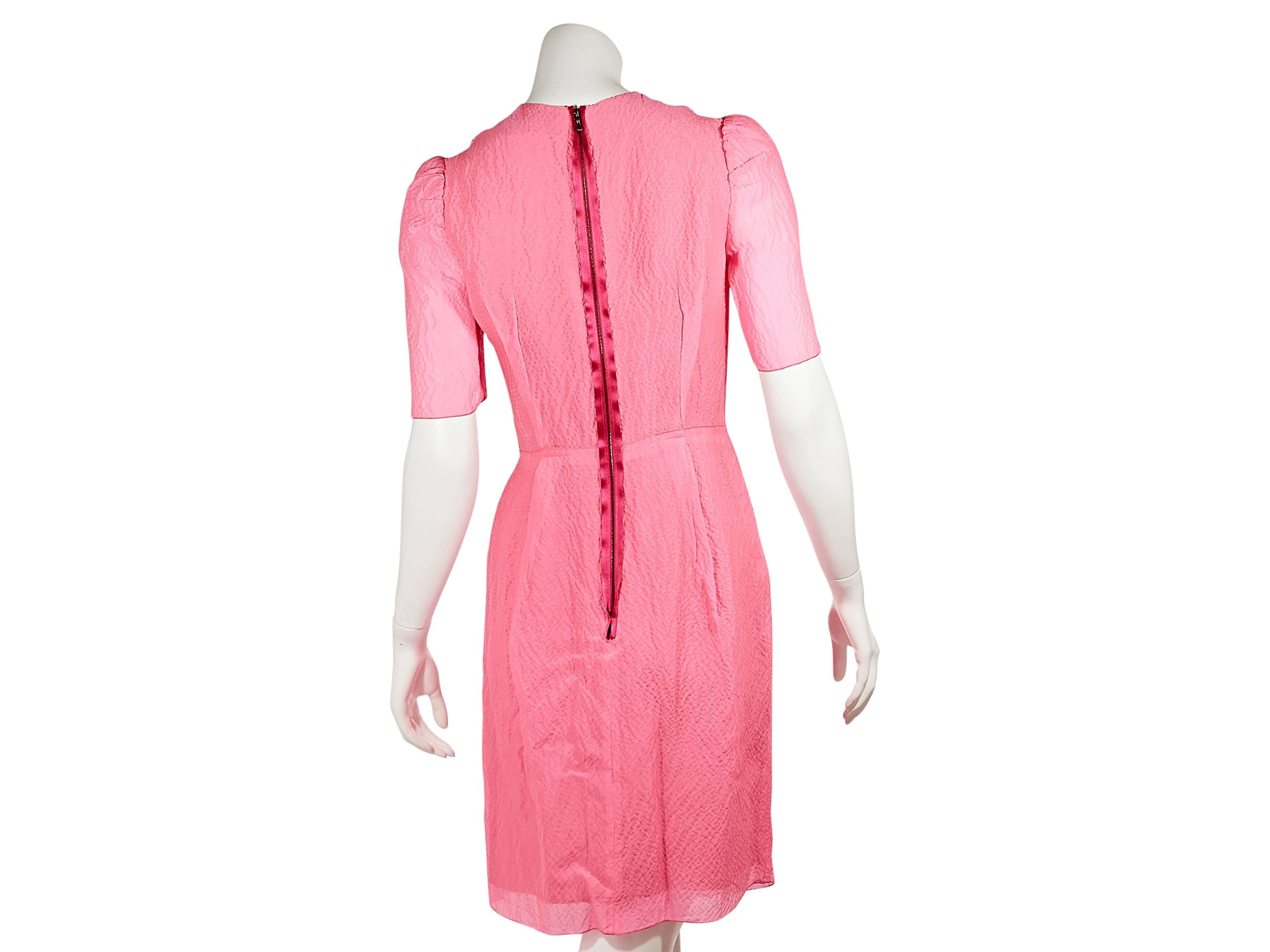 Hot Pink Lanvin Textured Sheath Dress In Excellent Condition In New York, NY