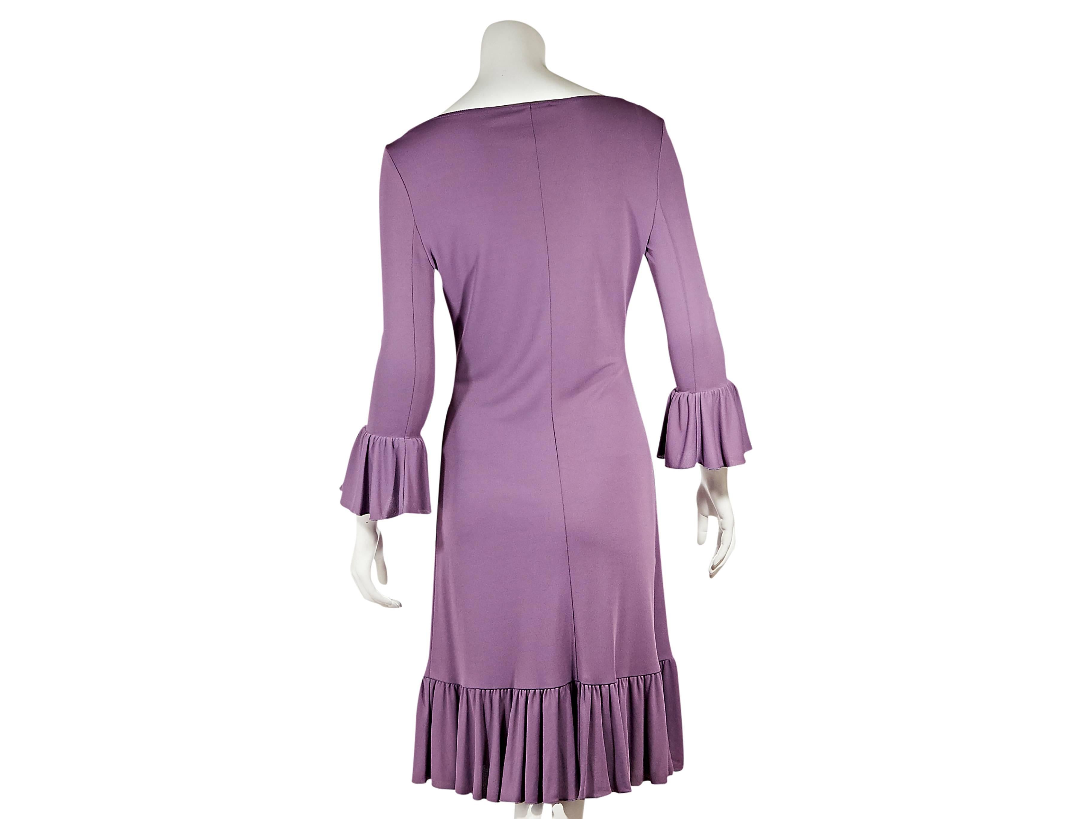 Purple Celine Ruffle-Trimmed Dress In Good Condition In New York, NY
