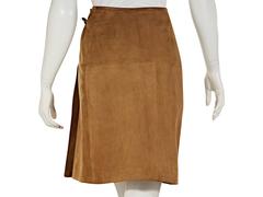Tan Hermes Suede Wrap Skirt