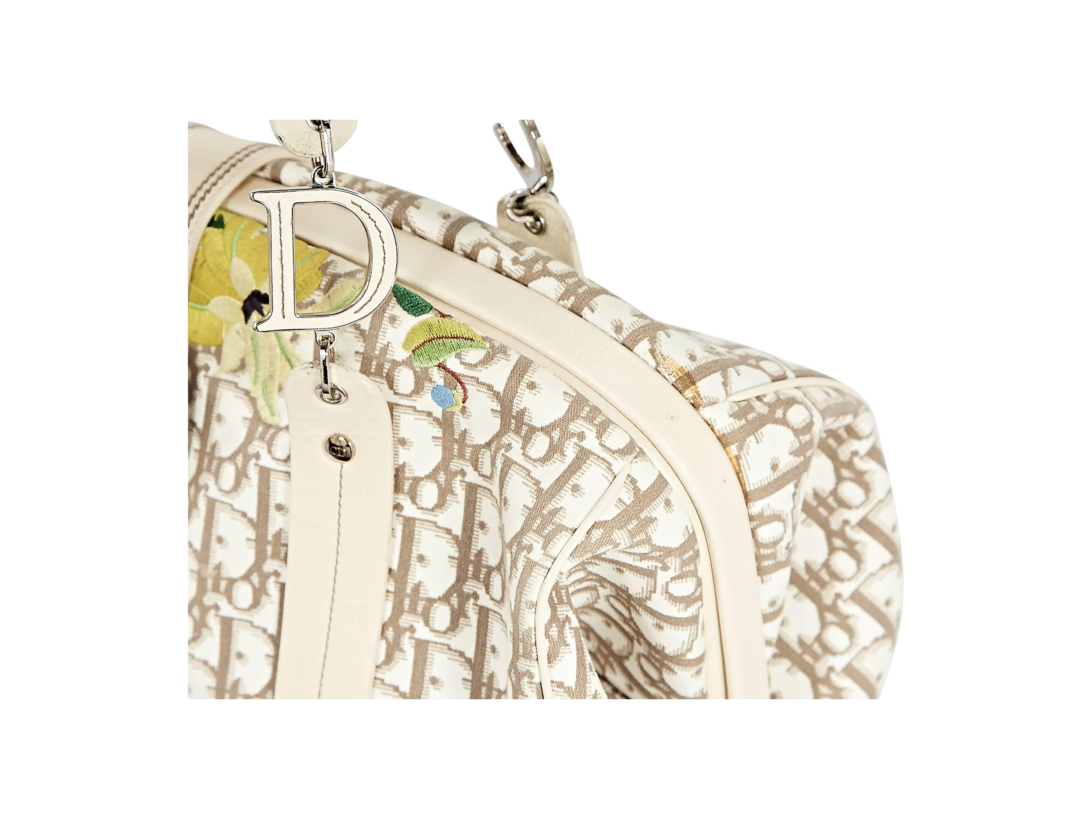 Beige White & Brown Christian Dior Monogram Bag